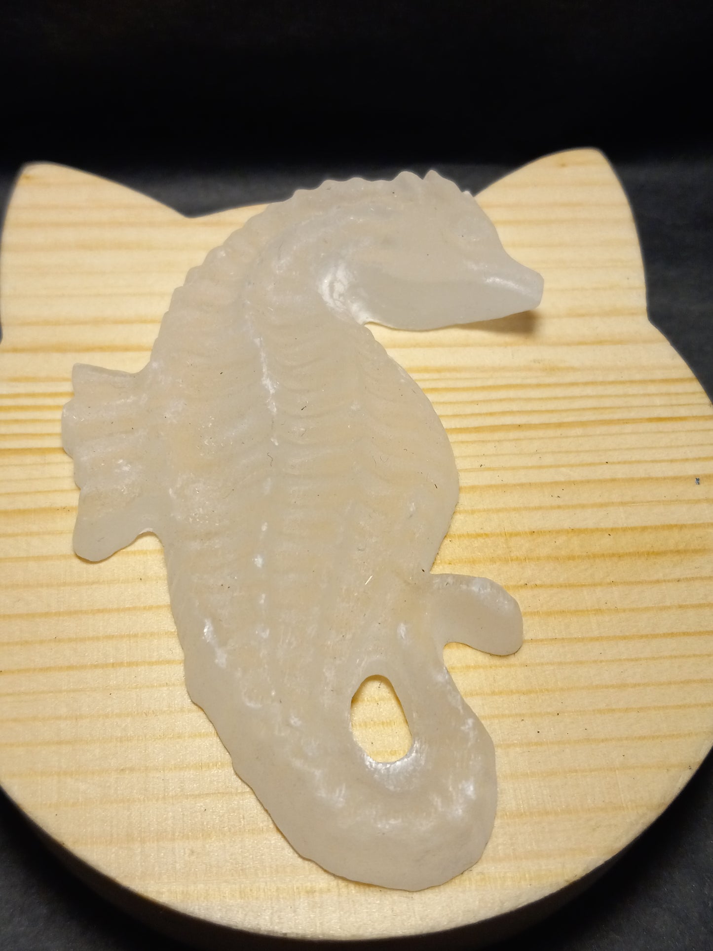 Selenite Sea Horse Carving