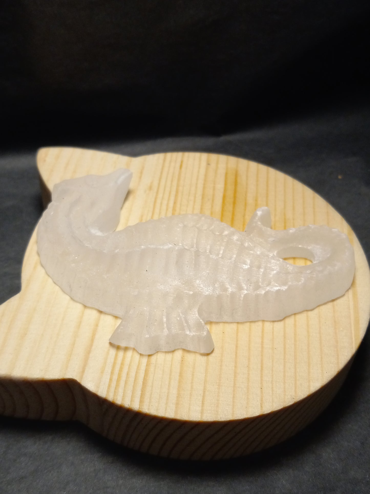 Selenite Sea Horse Carving