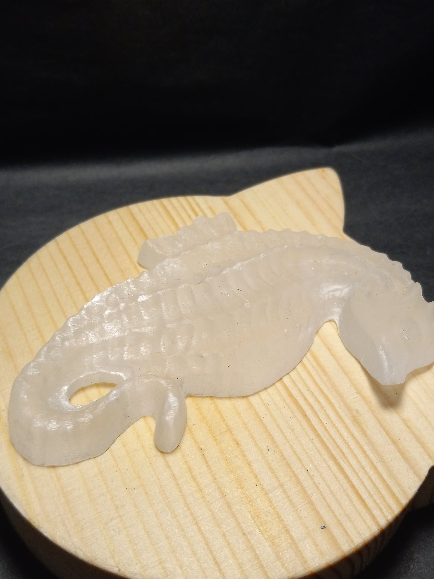 Selenite Sea Horse Carving