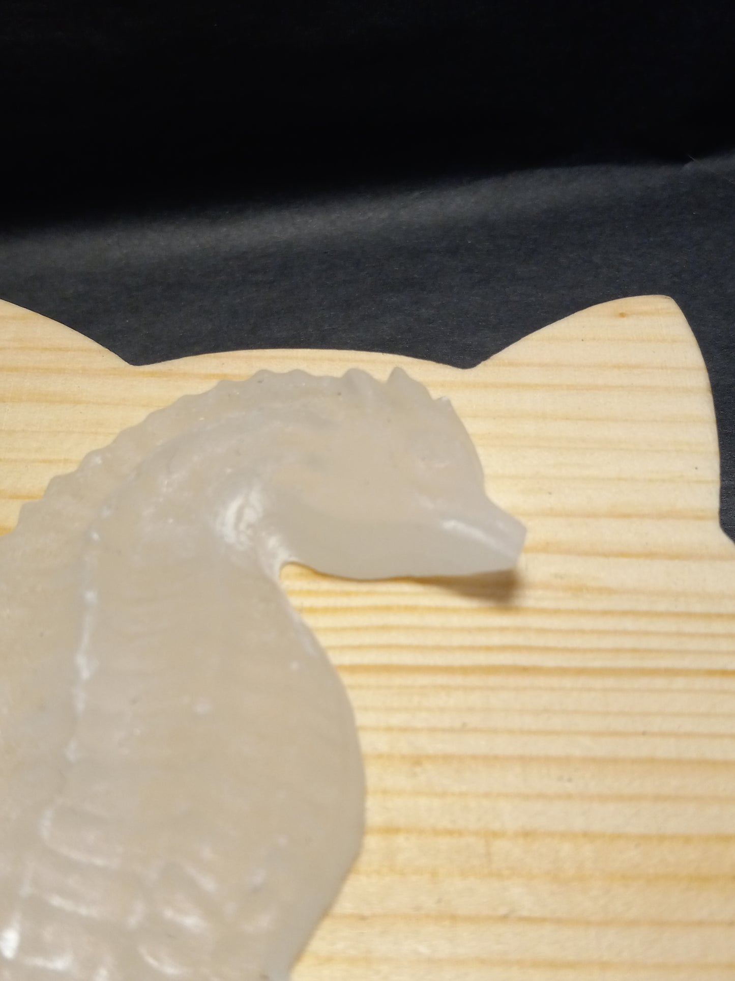 Selenite Sea Horse Carving