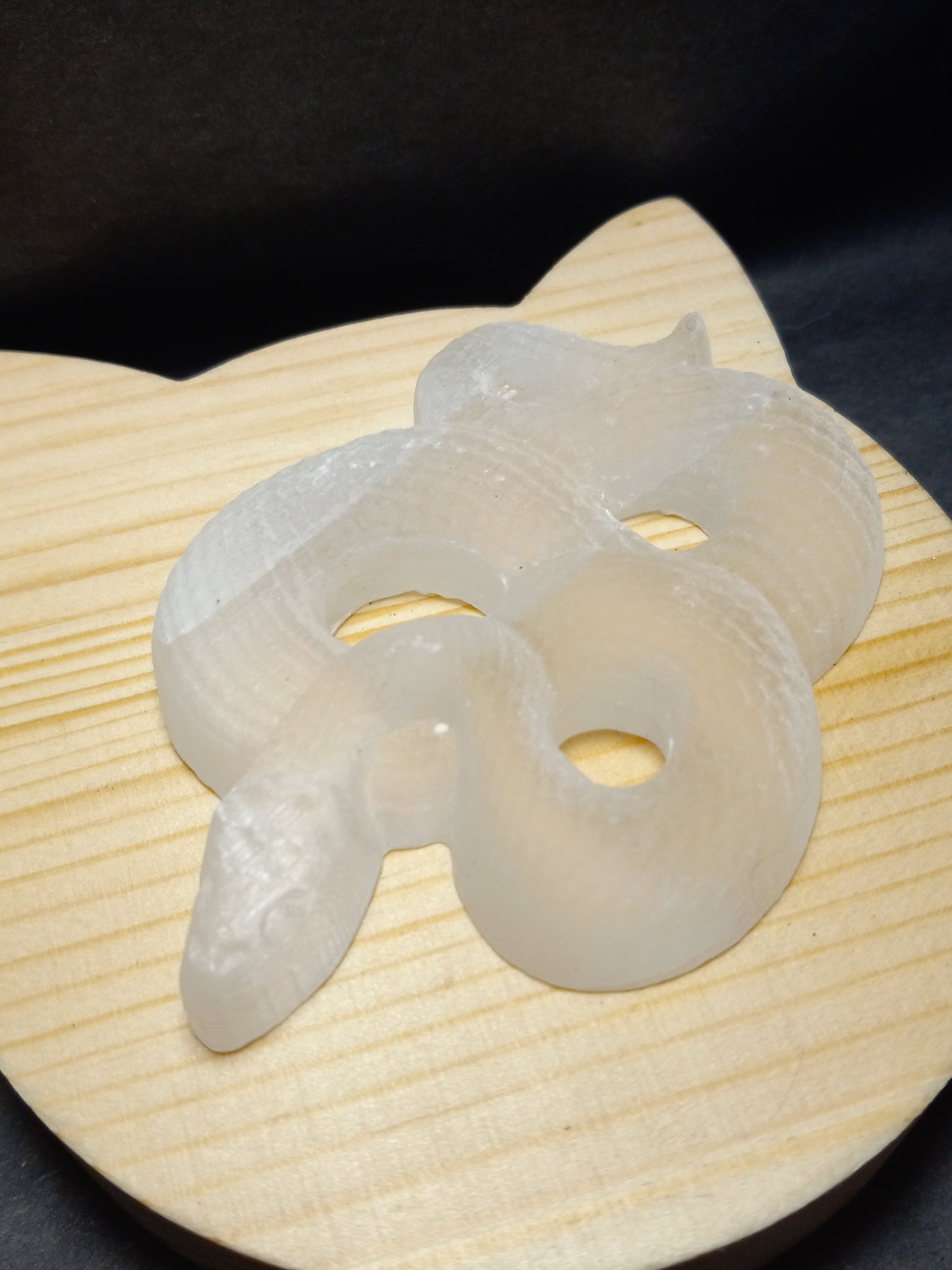 Selenite Snake Carving