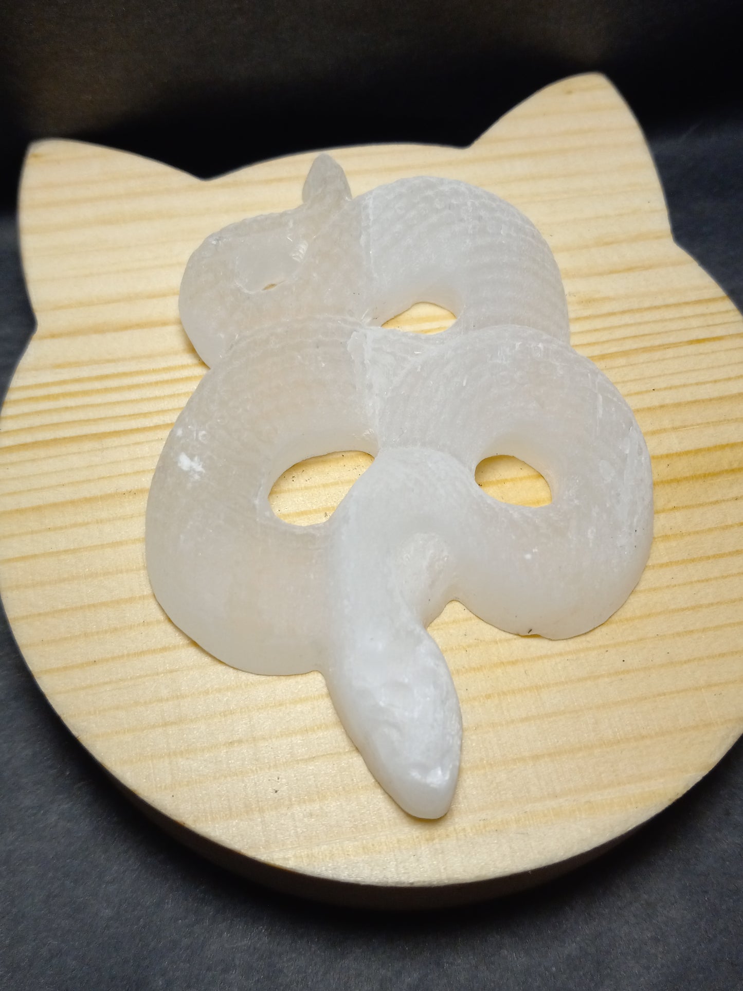 Selenite Snake Carving