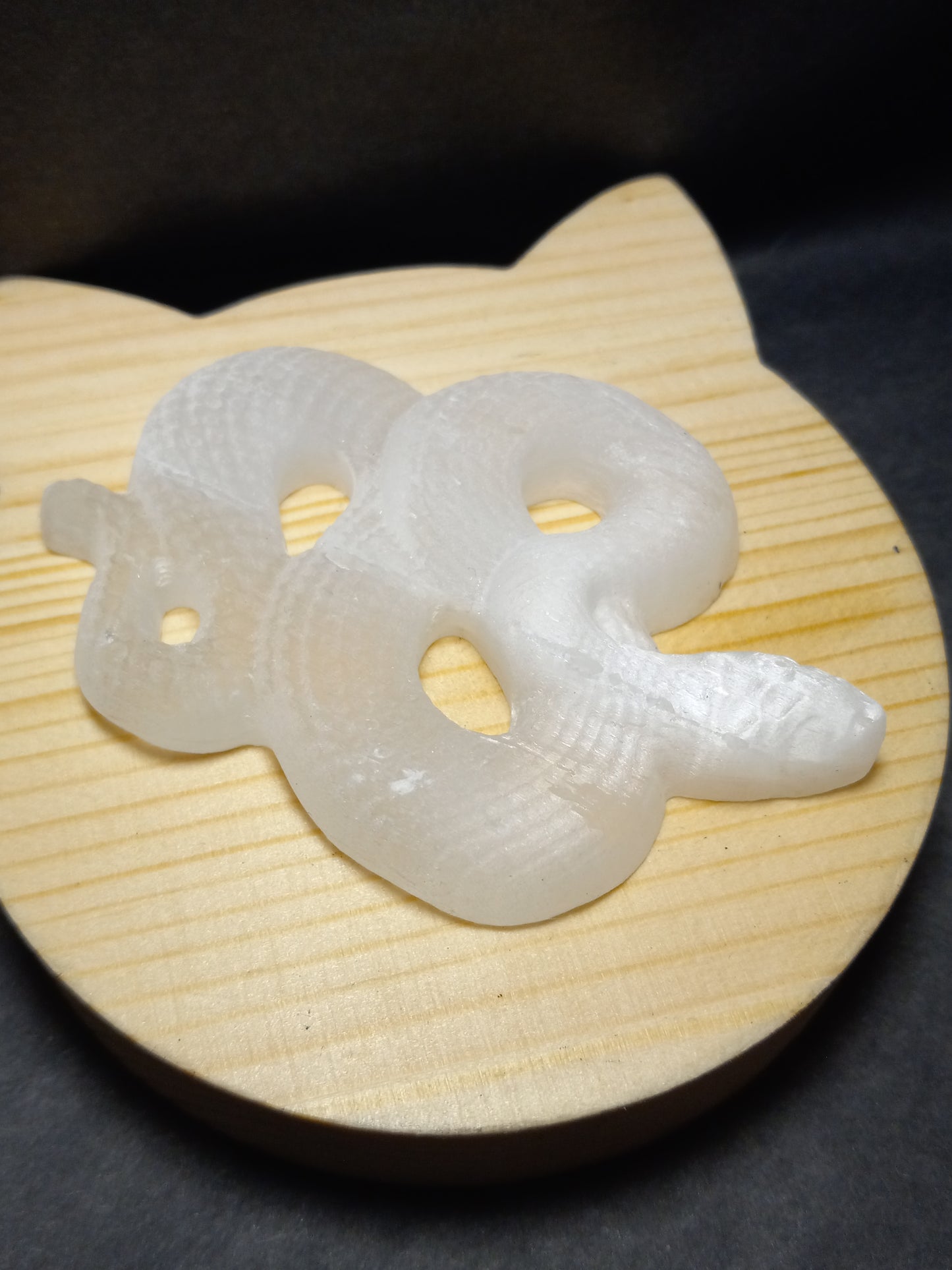 Selenite Snake Carving