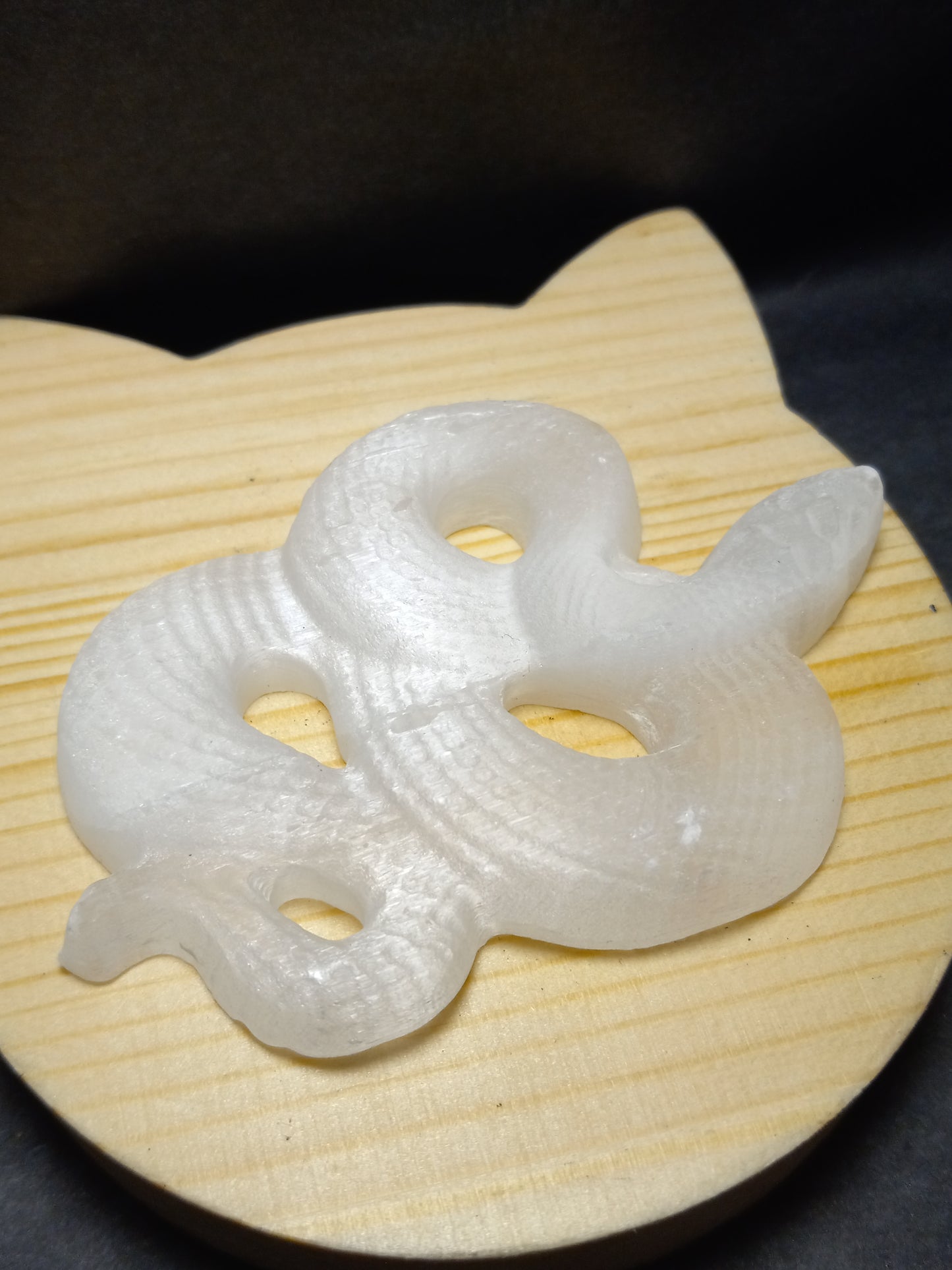 Selenite Snake Carving