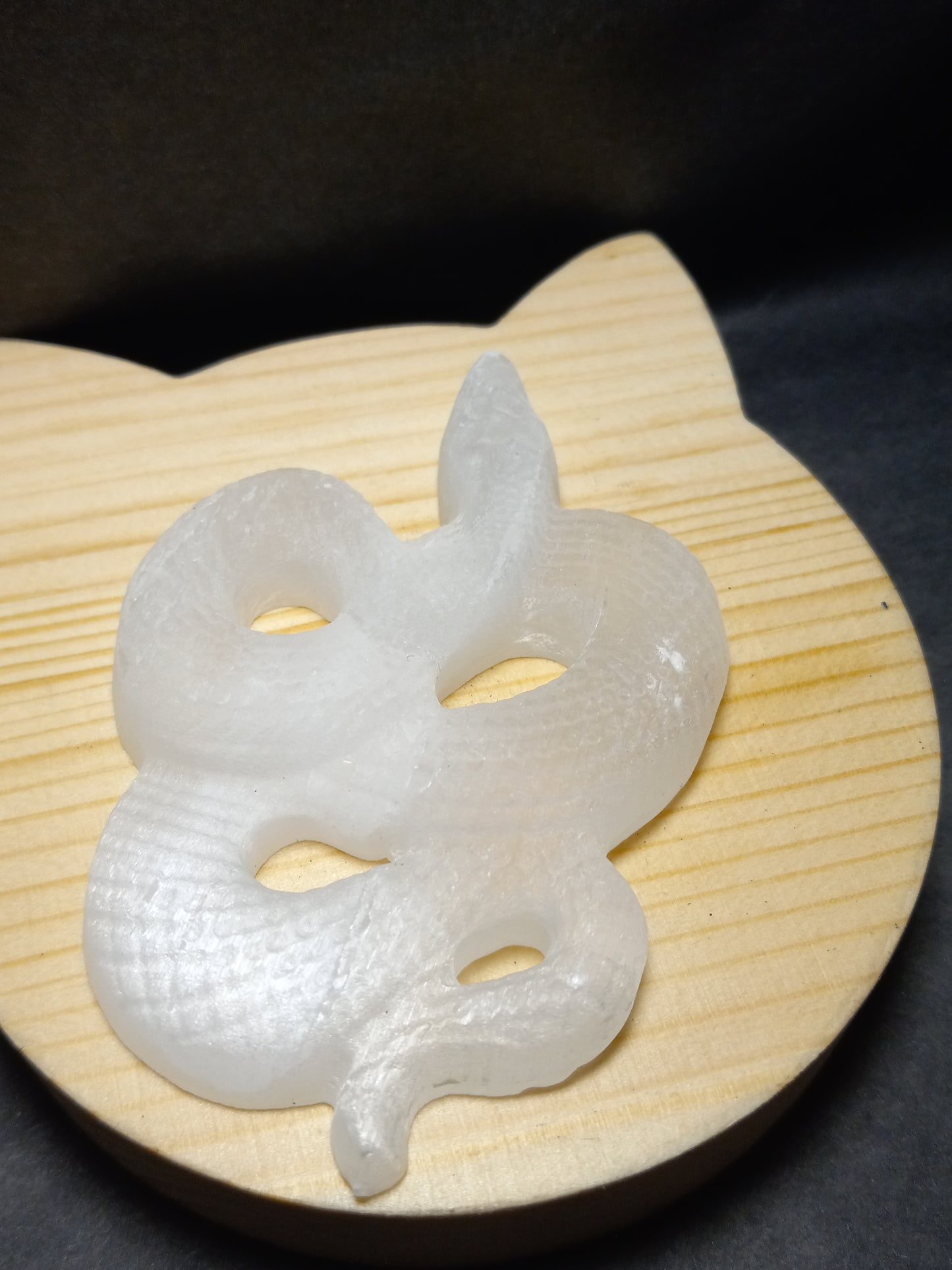 Selenite Snake Carving