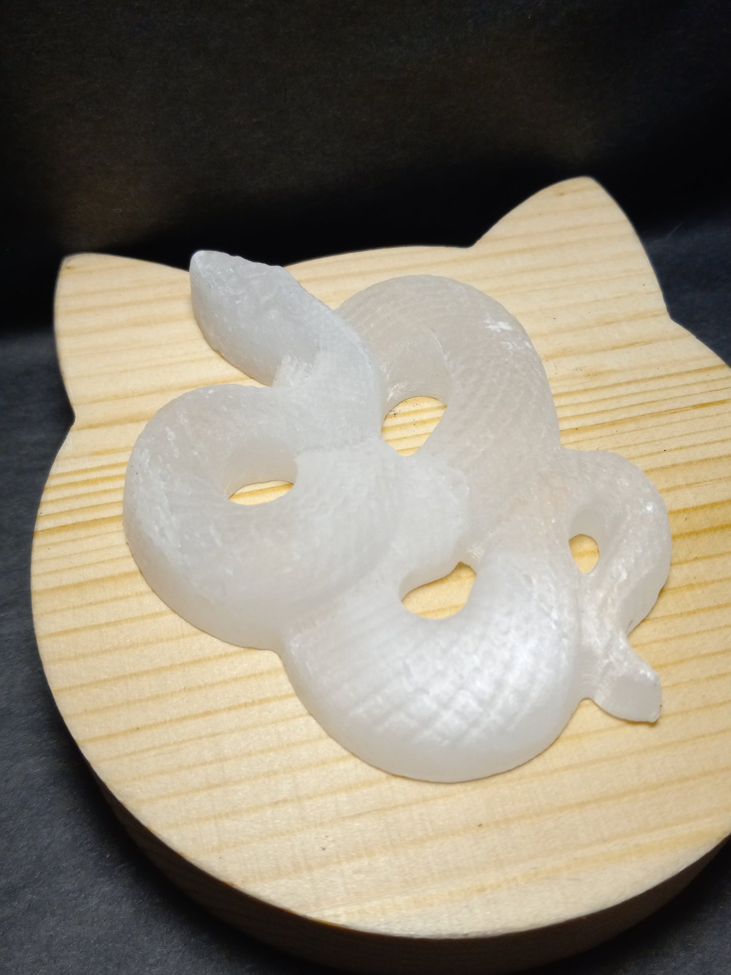 Selenite Snake Carving