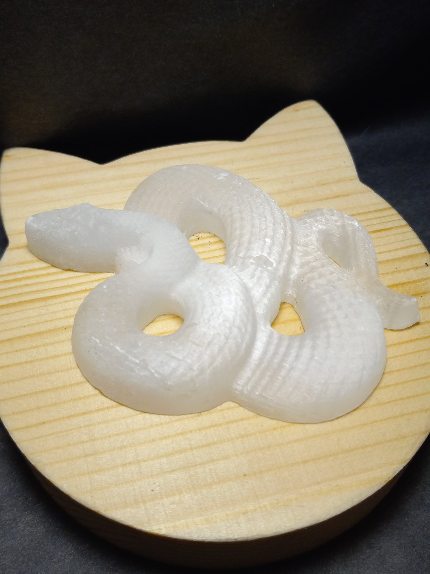 Selenite Snake Carving