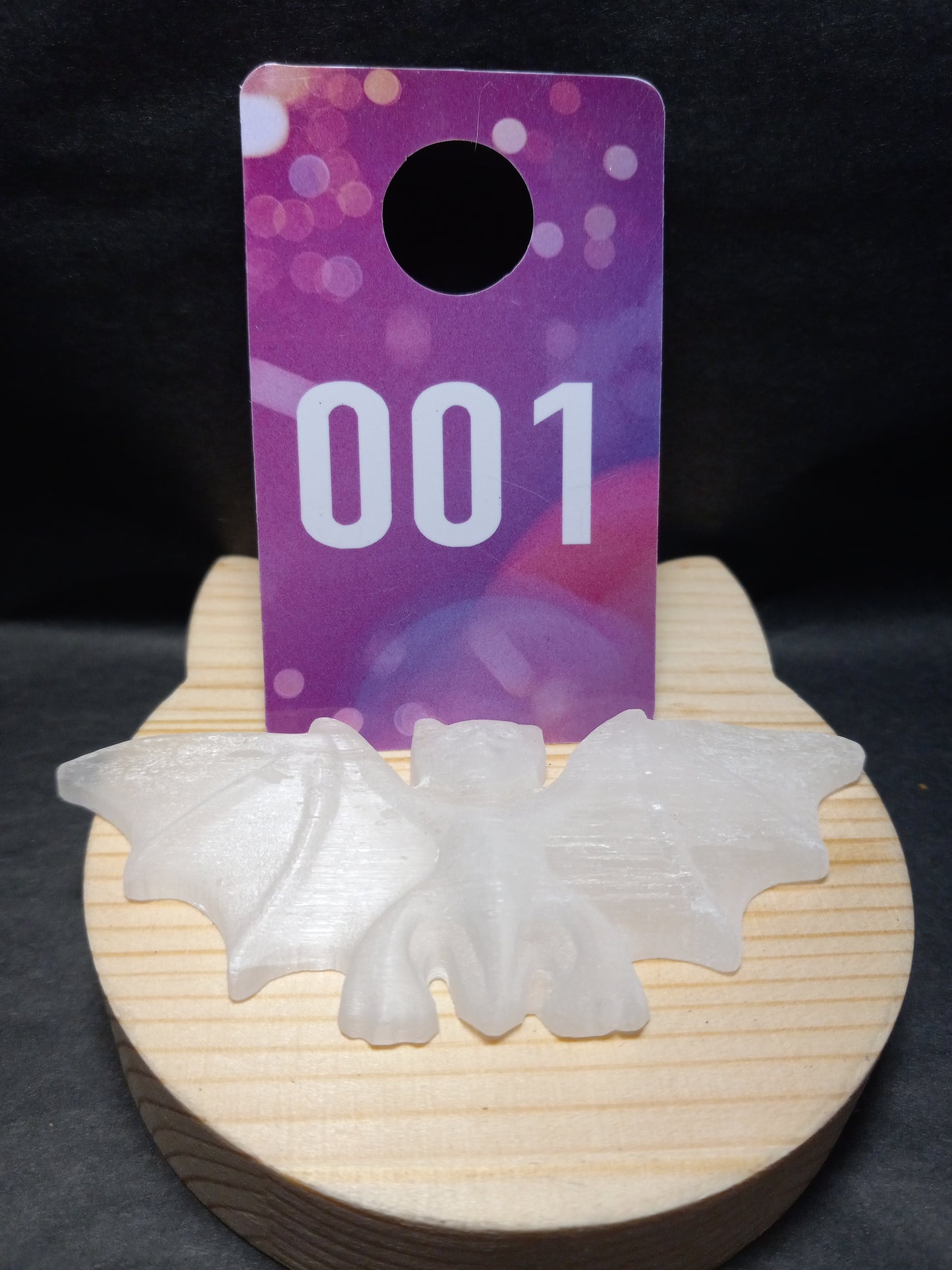 Selenite Bat Carving