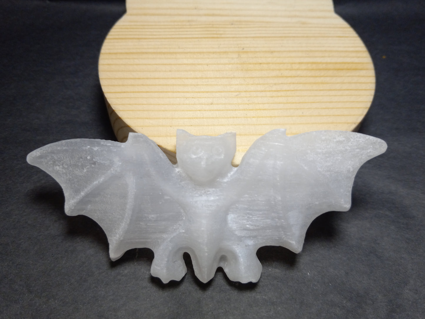 Selenite Bat Carving