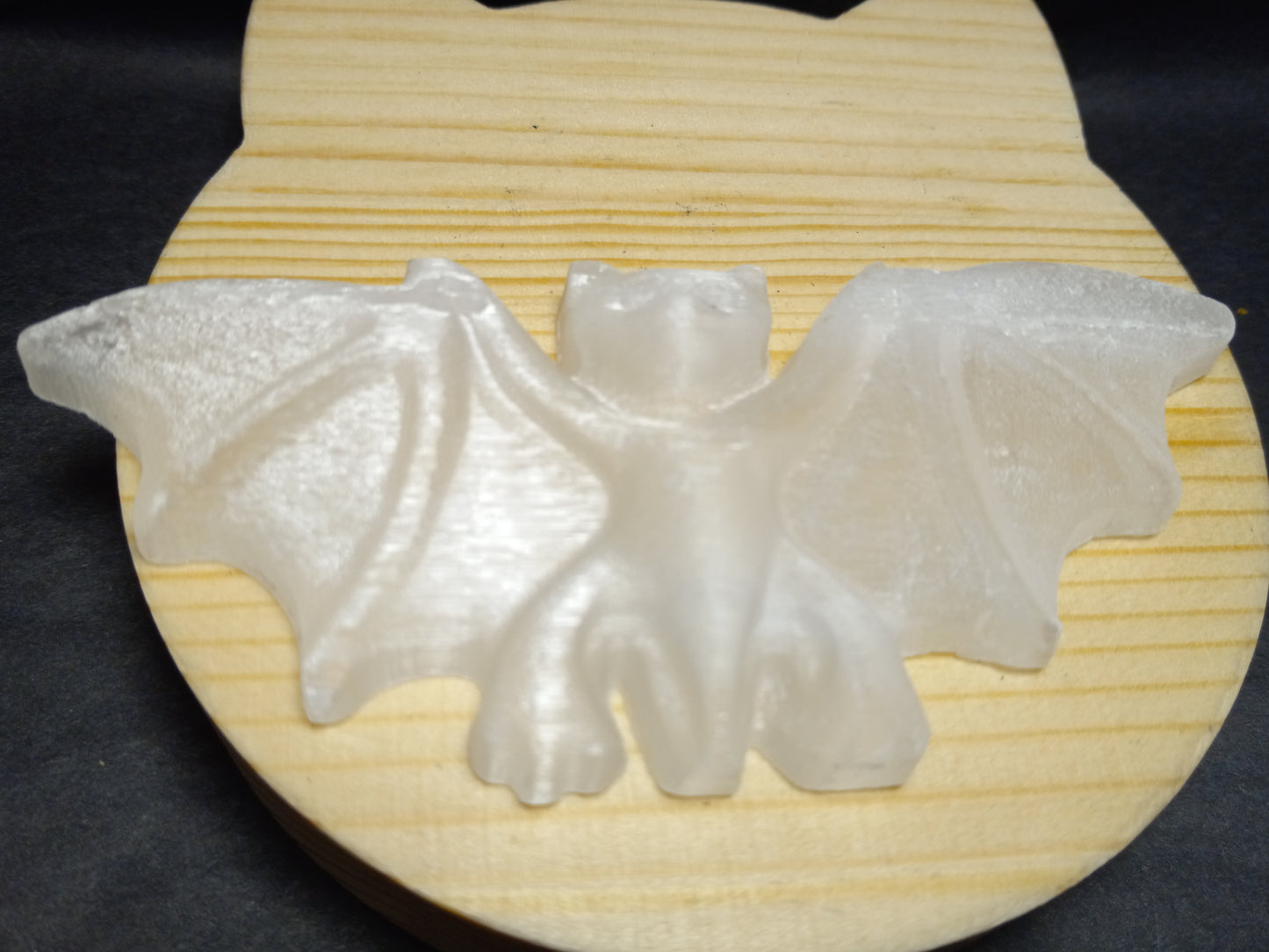 Selenite Bat Carving