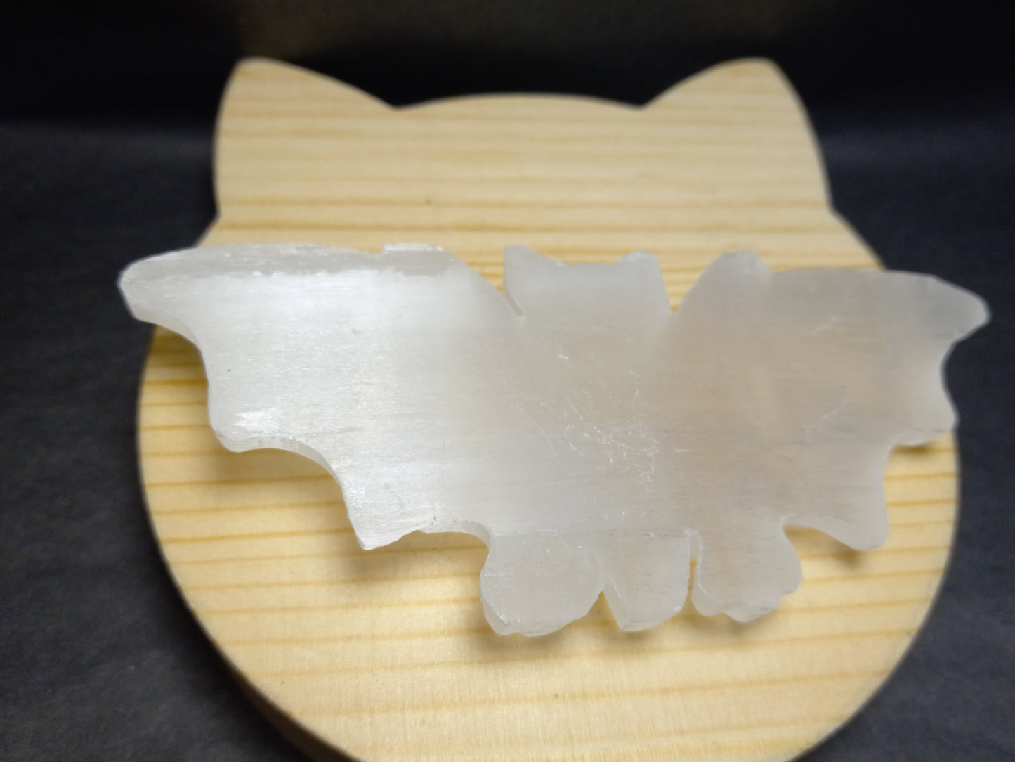 Selenite Bat Carving