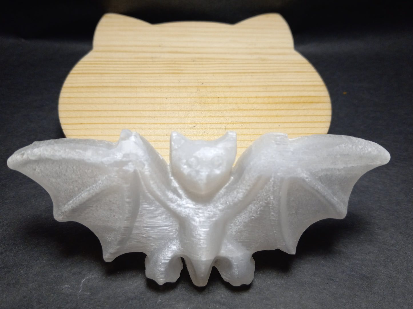 Selenite Bat Carving