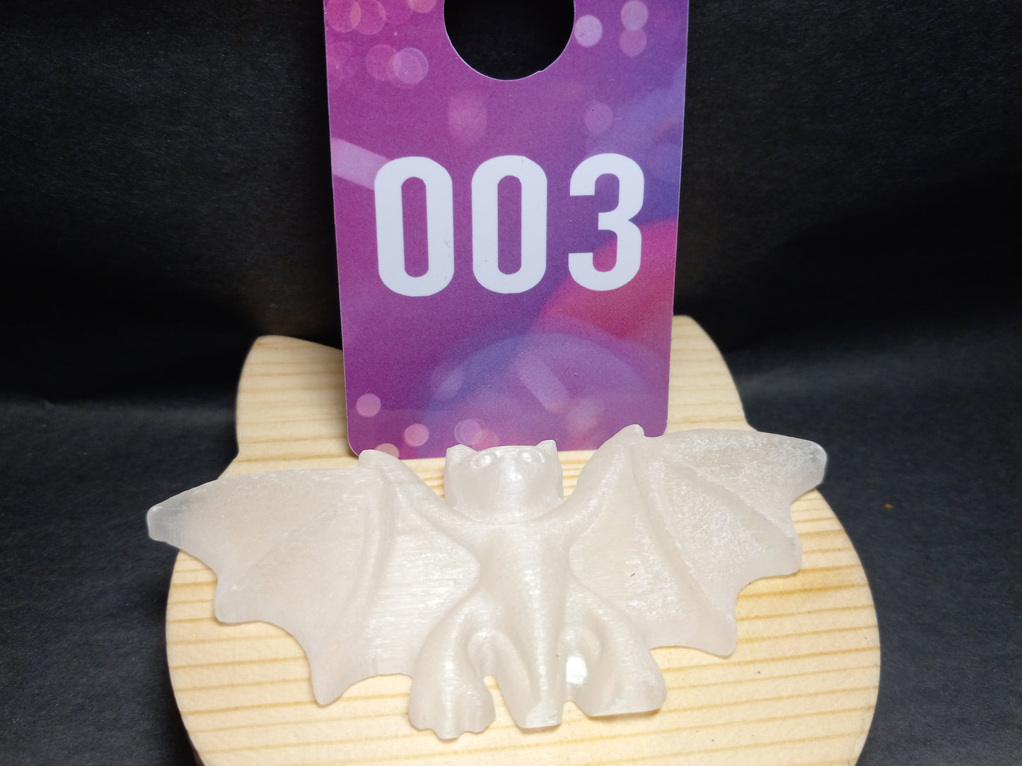 Selenite Bat Carving