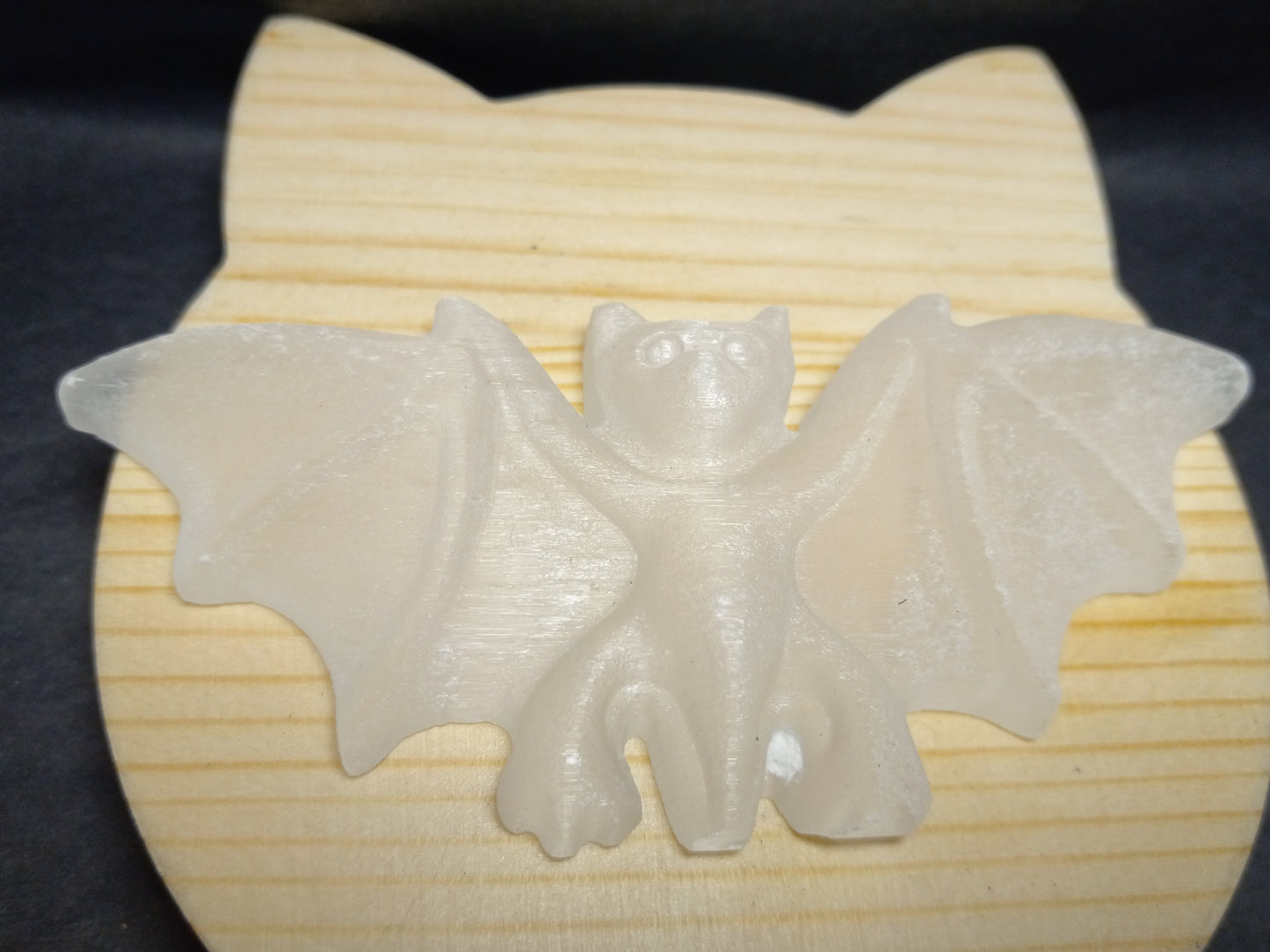 Selenite Bat Carving