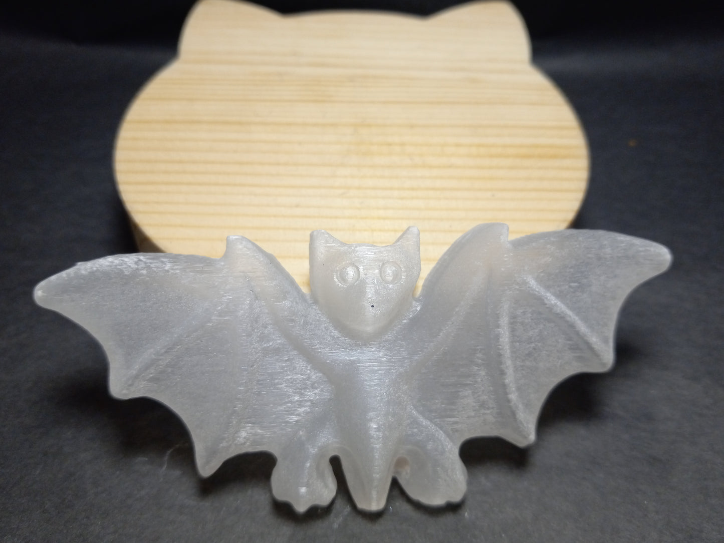 Selenite Bat Carving