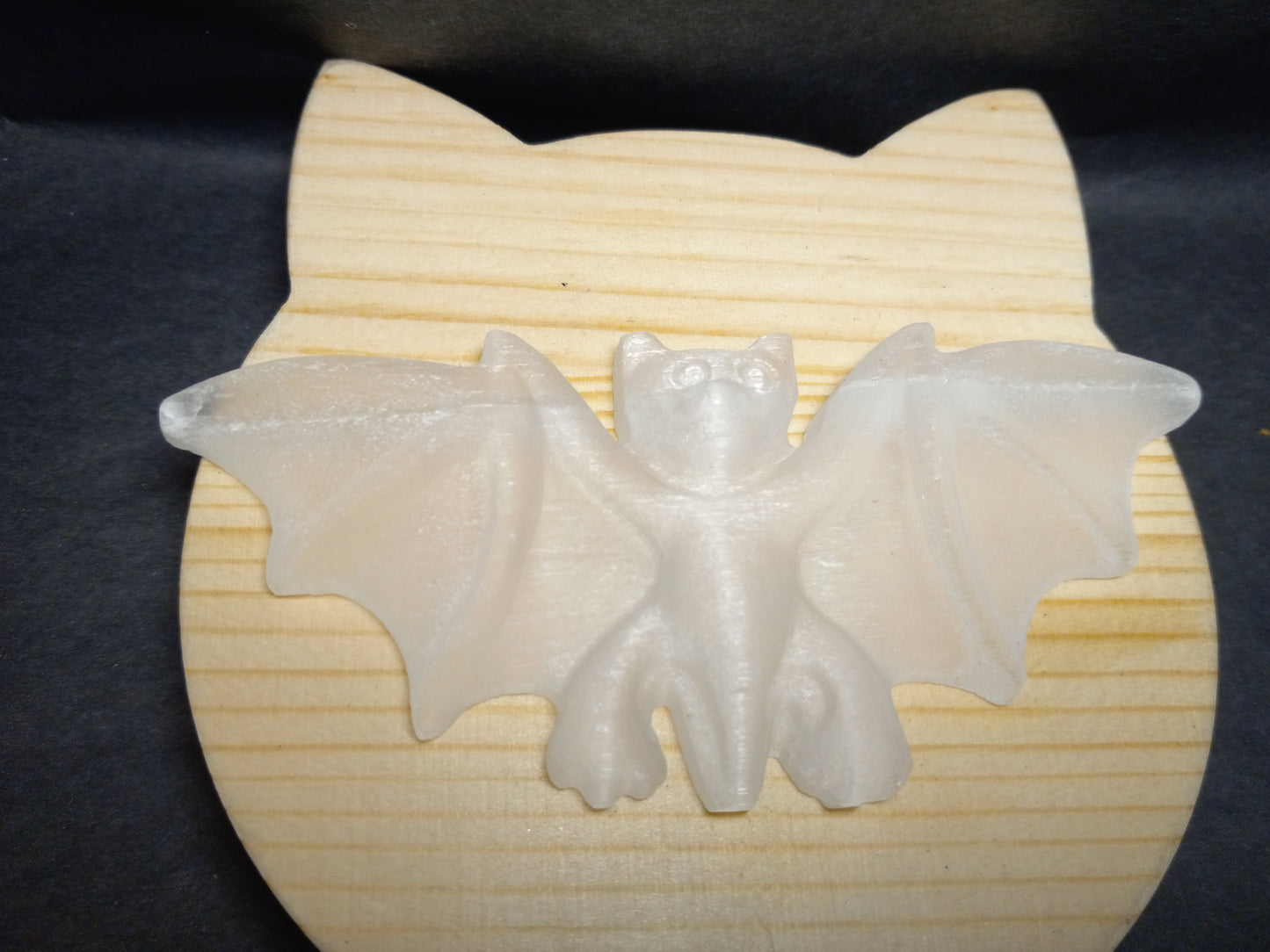 Selenite Bat Carving