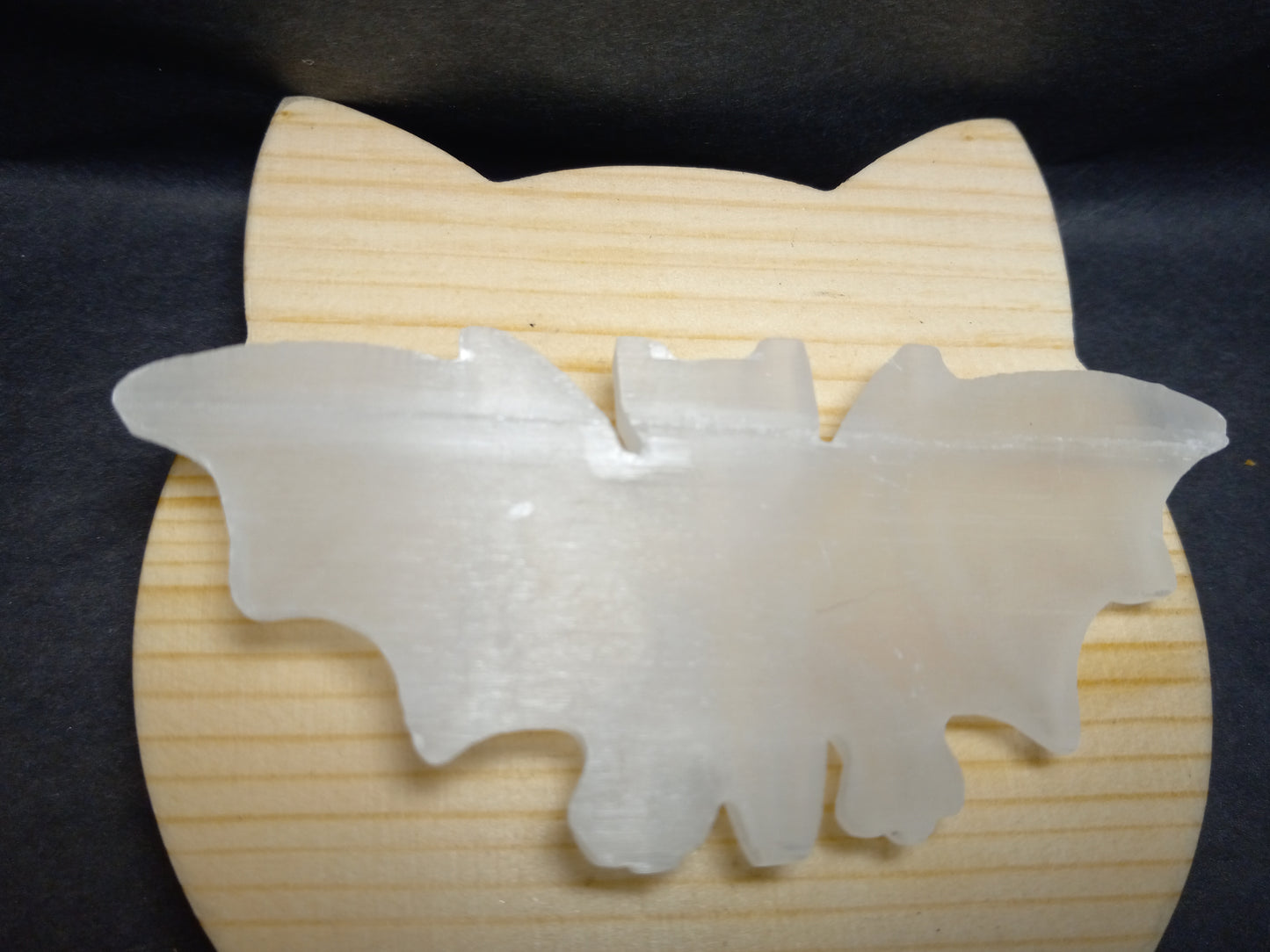 Selenite Bat Carving