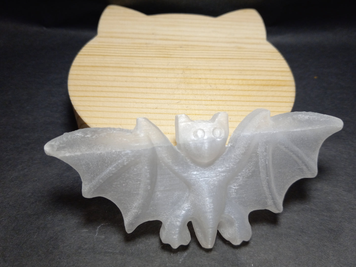 Selenite Bat Carving