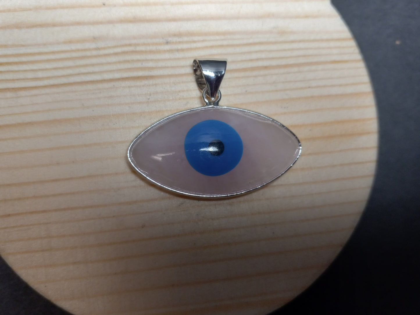 Rose Quartz Evil Eye Pendant