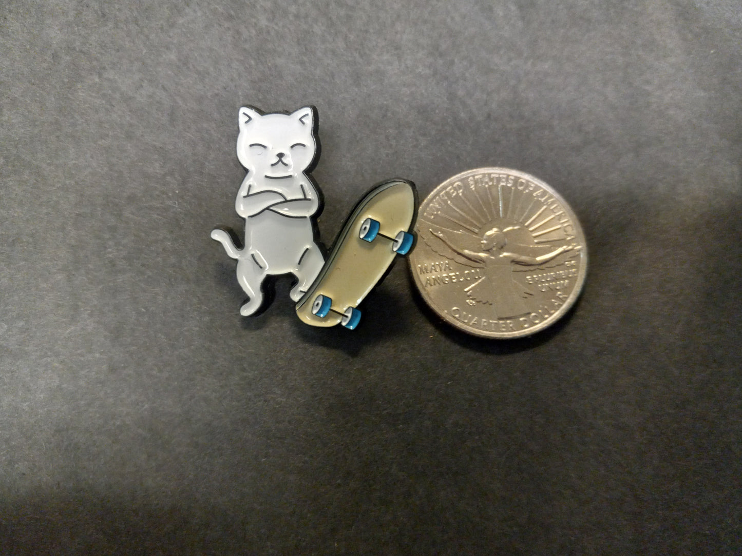 Skateboard Kitty Metal Enamel Pin