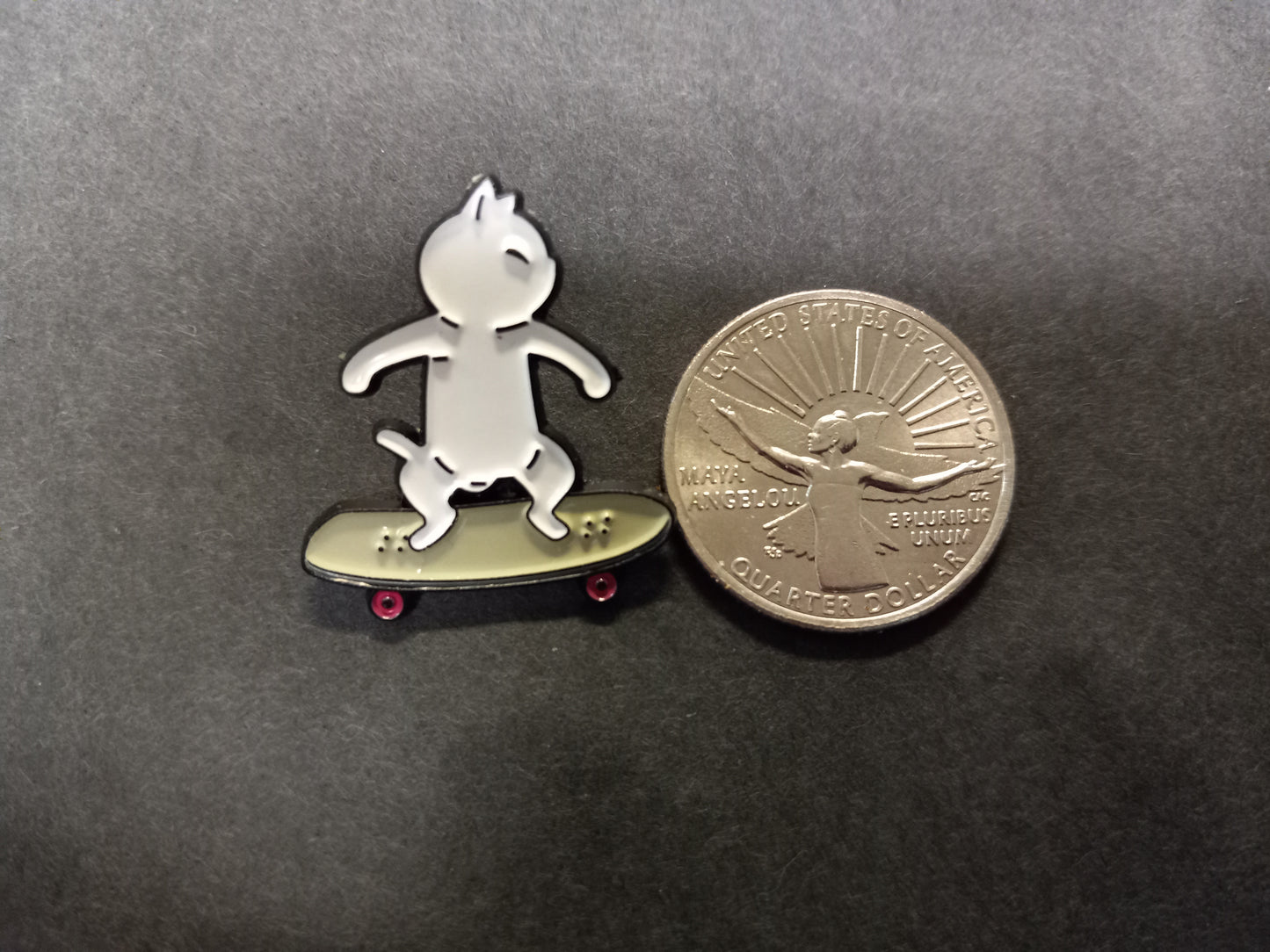 Skateboard Kitty Metal Enamel Pin