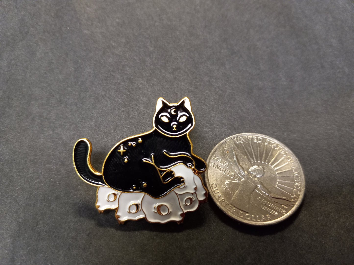 Kitty and Skull Cloud Metal Enamel Pin