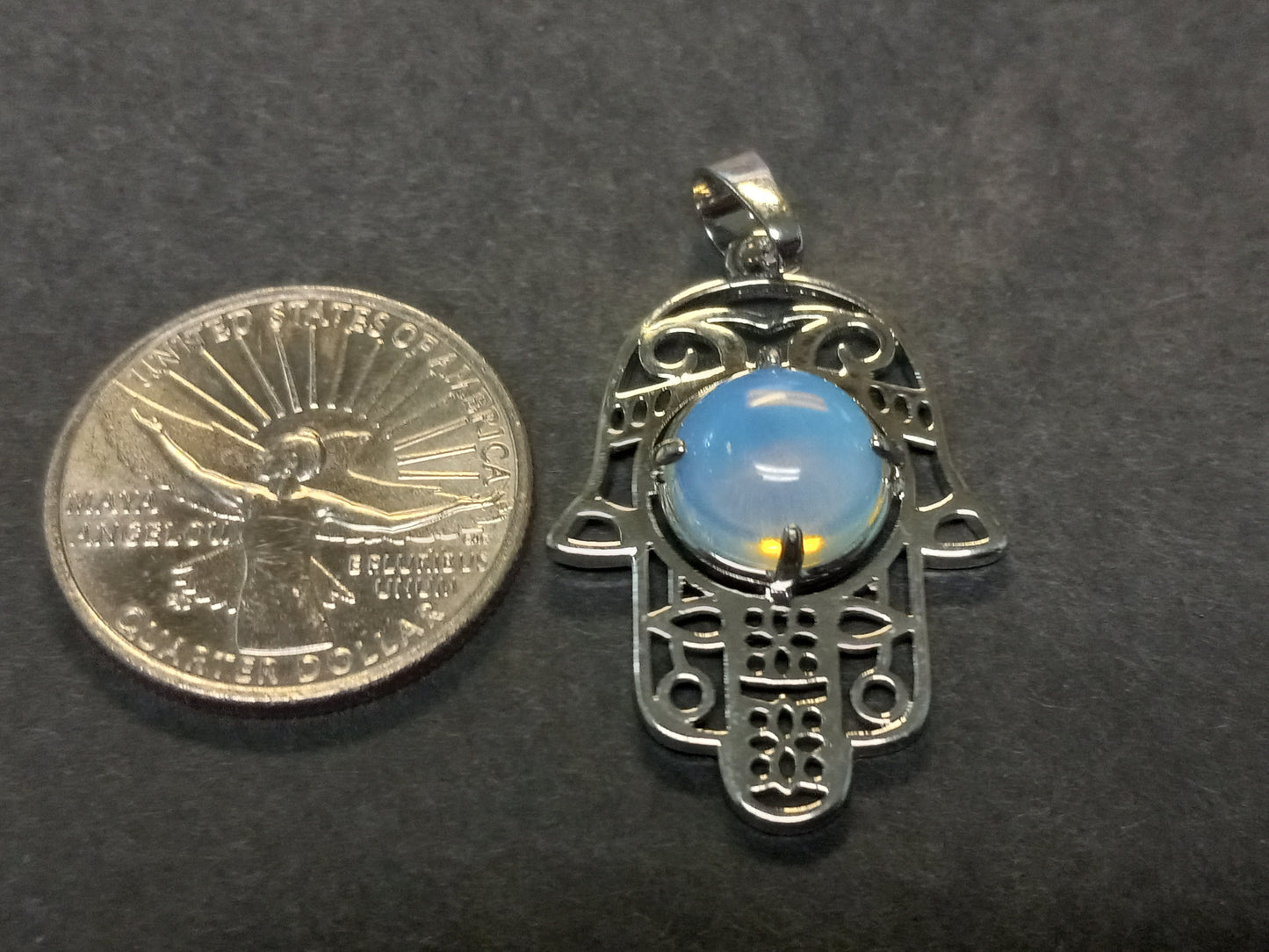 Opalite Hamsa Hand Pendant