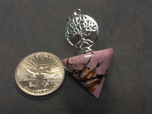 Rhodonite Tree of Life Pendulum/Pendant