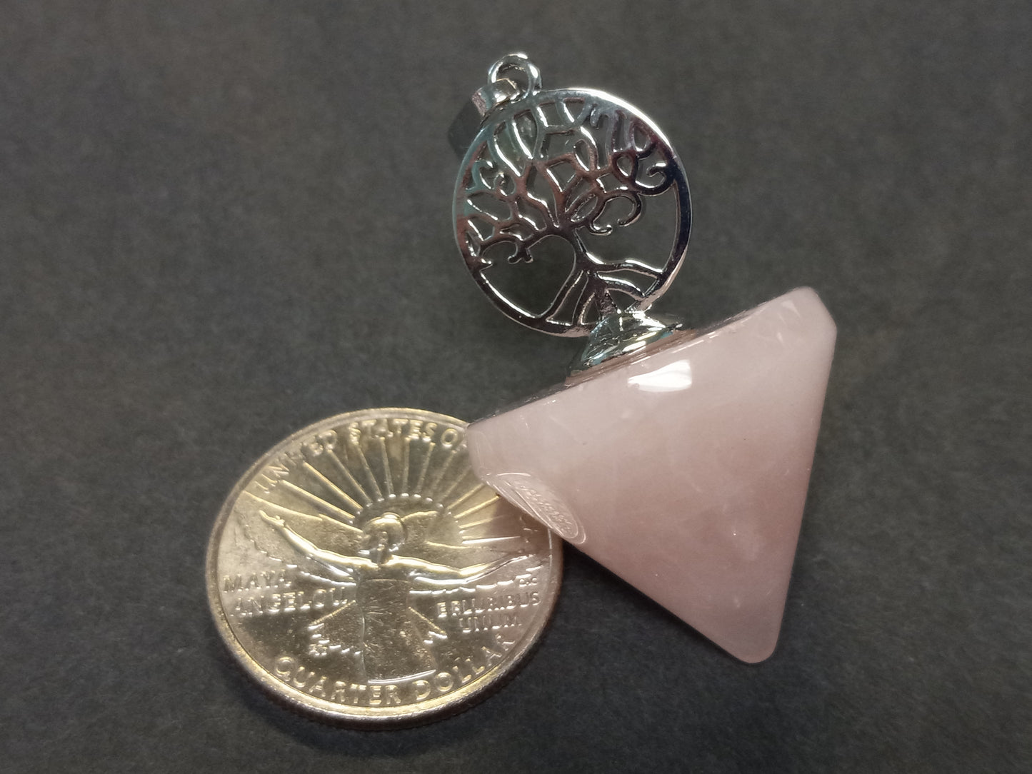 Rose Quartz Tree of Life Pendulum/Pendant