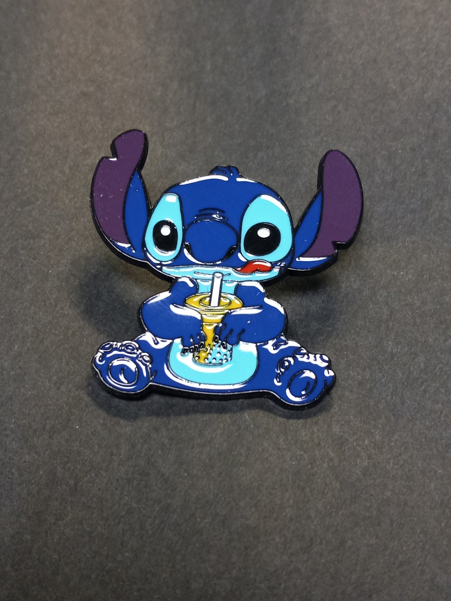 Stitch with Boba Tea Metal Enamel Pin