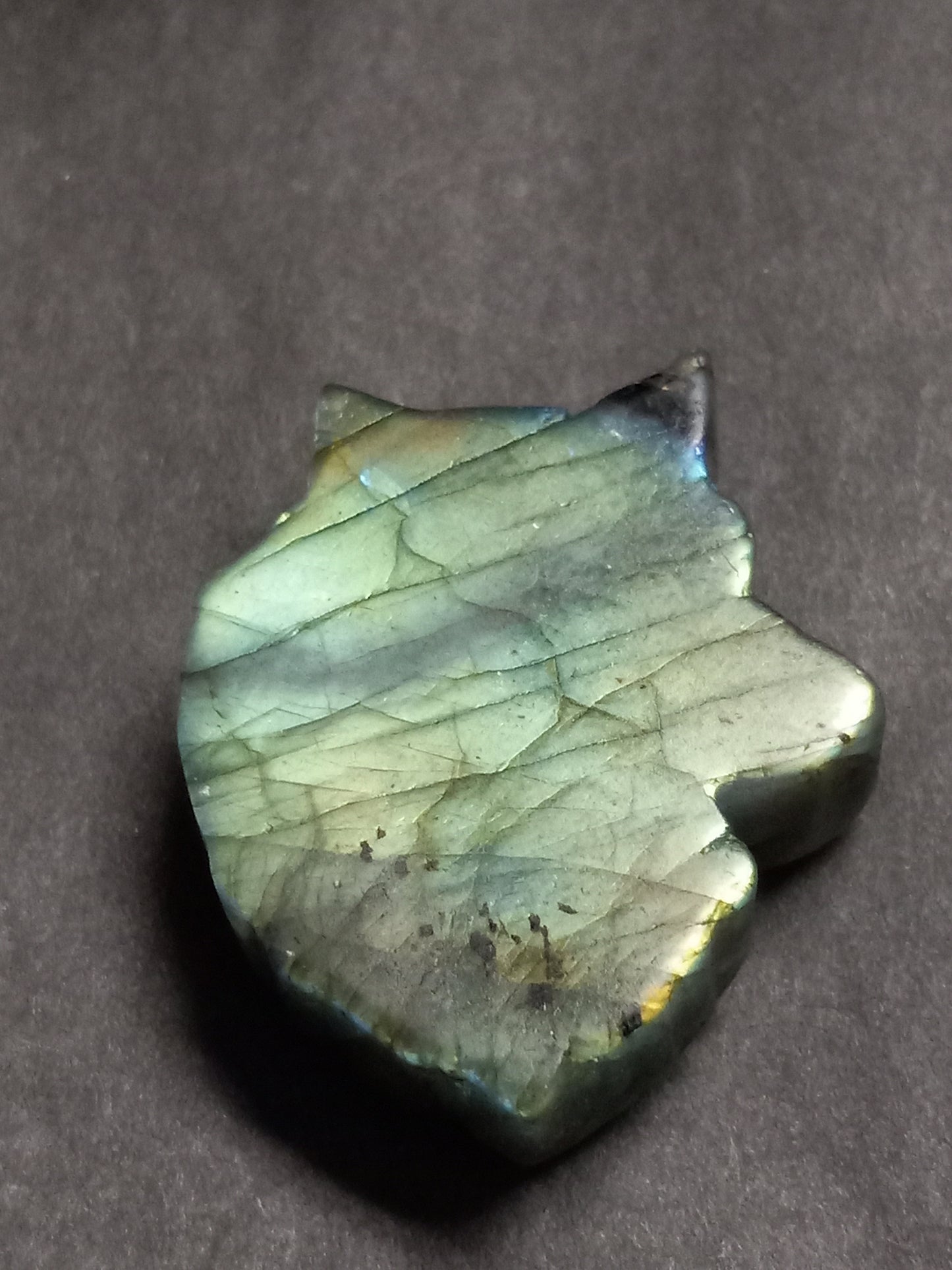 Wolf Head Labradorite Carving