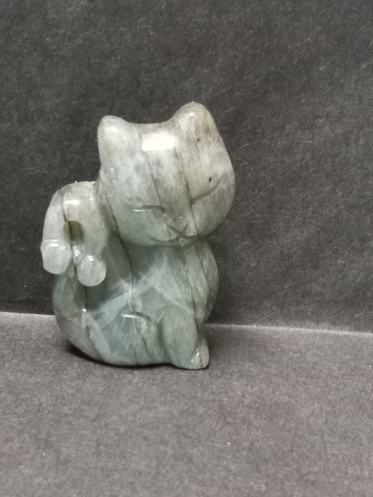 Labradorite Kitty Carving