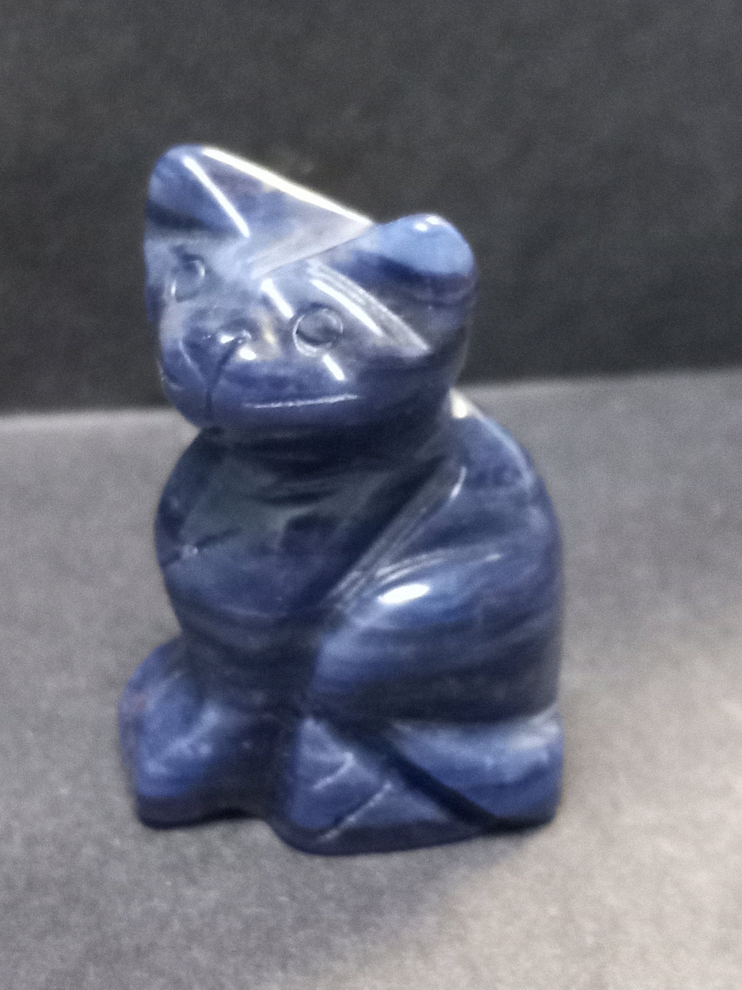 Sodalite Kitty Carving