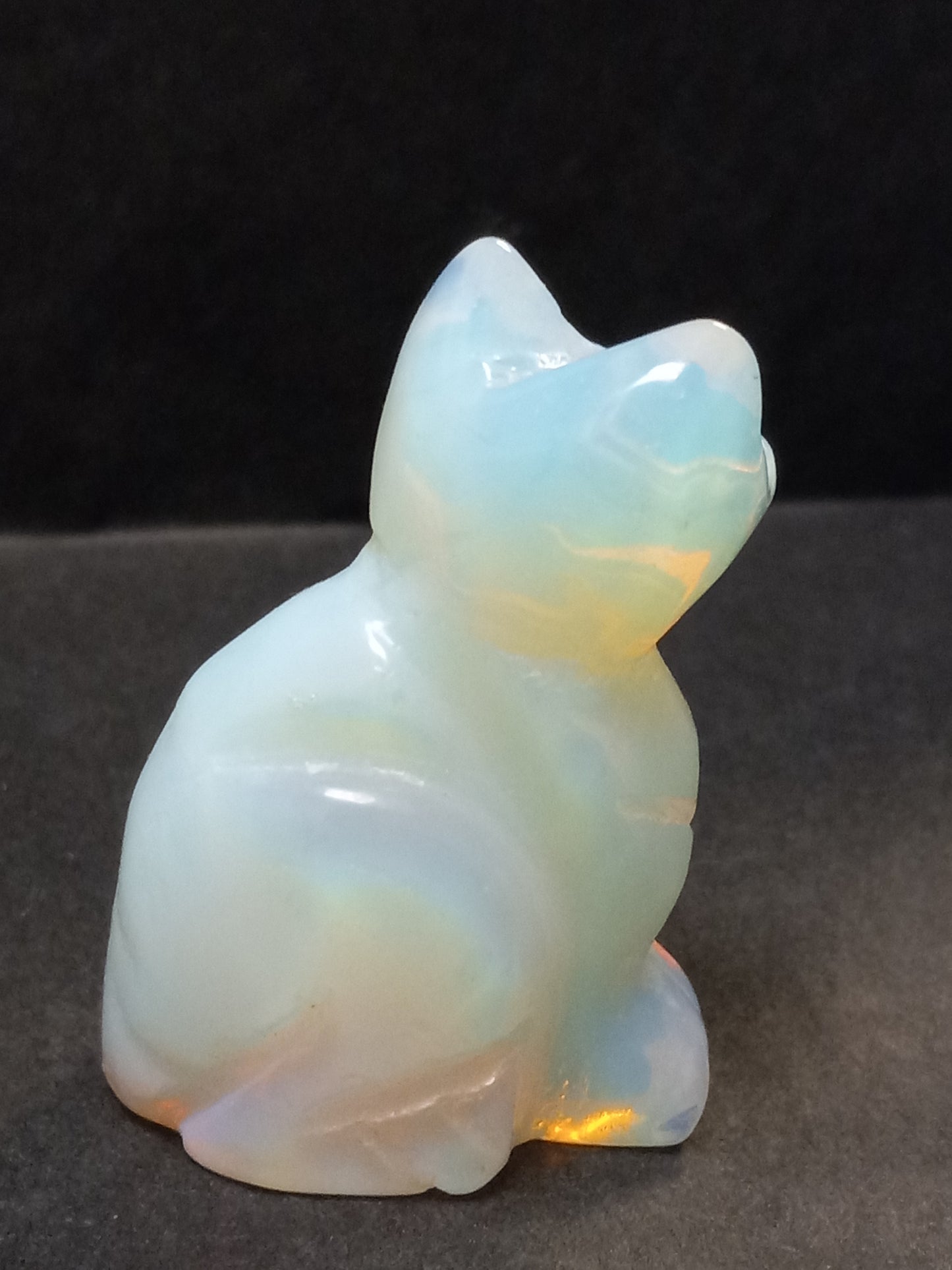 Opalite Kitty Carving