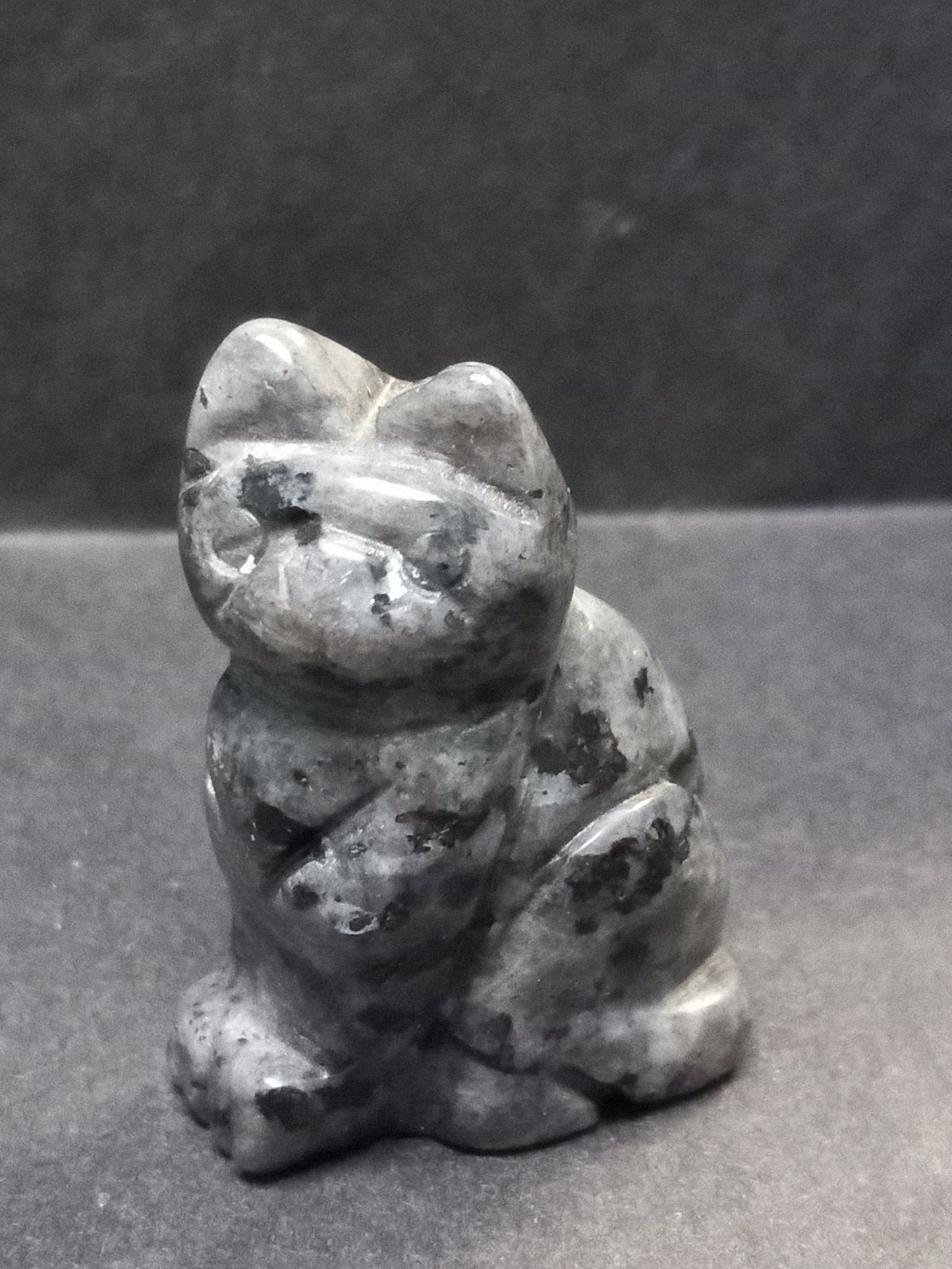 Larvikite Kitty Carving