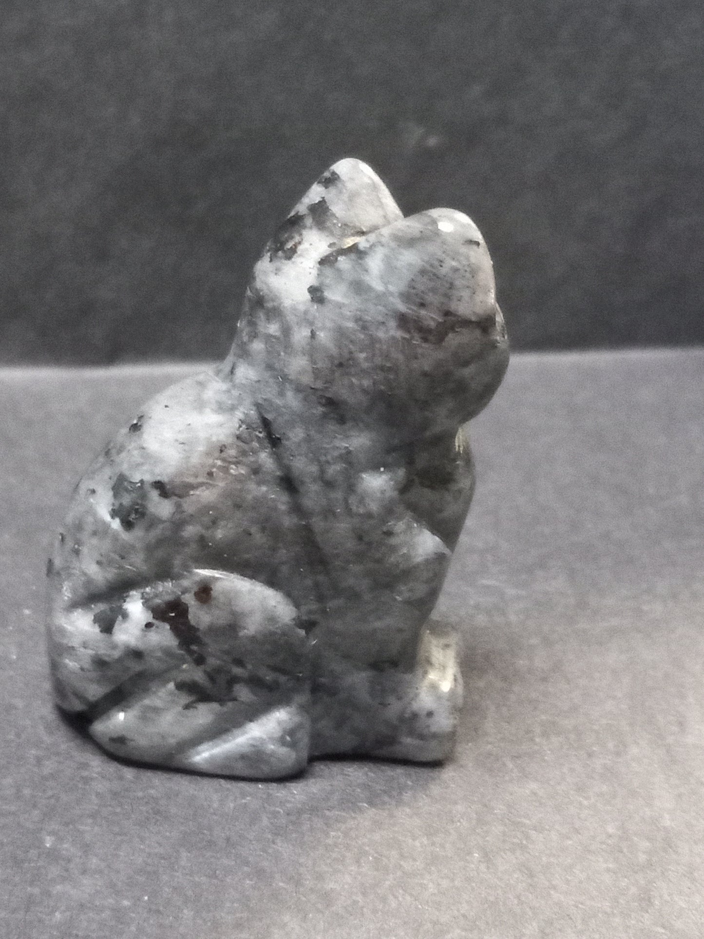 Larvikite Kitty Carving