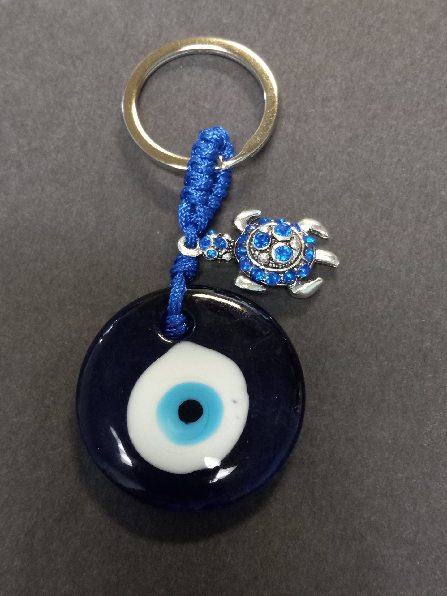 Evil Eye Turtle Keychain