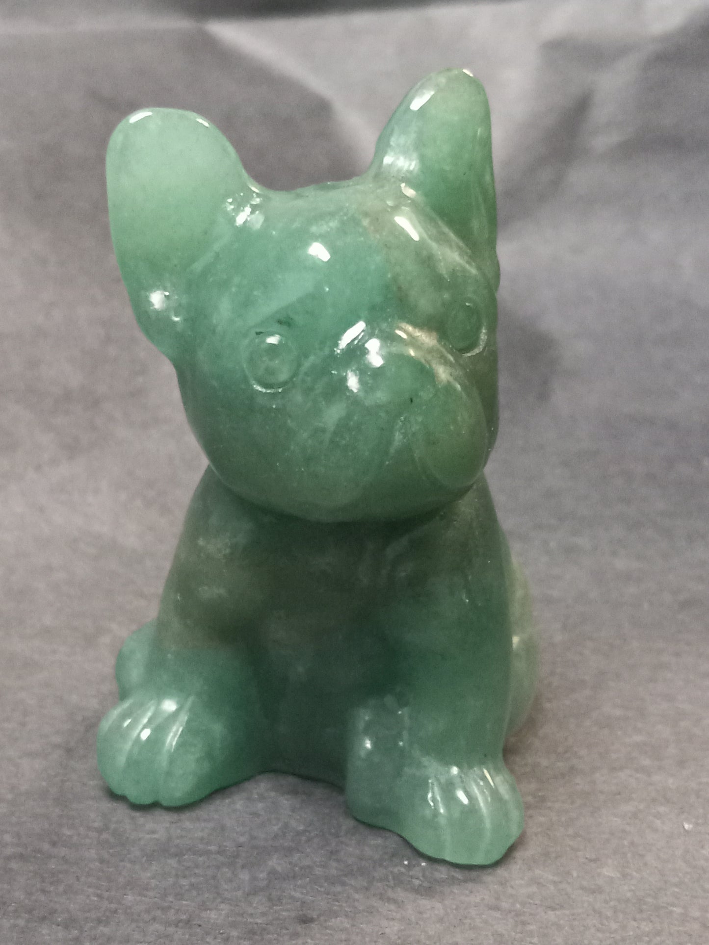 Green Aventurine Dog Carving