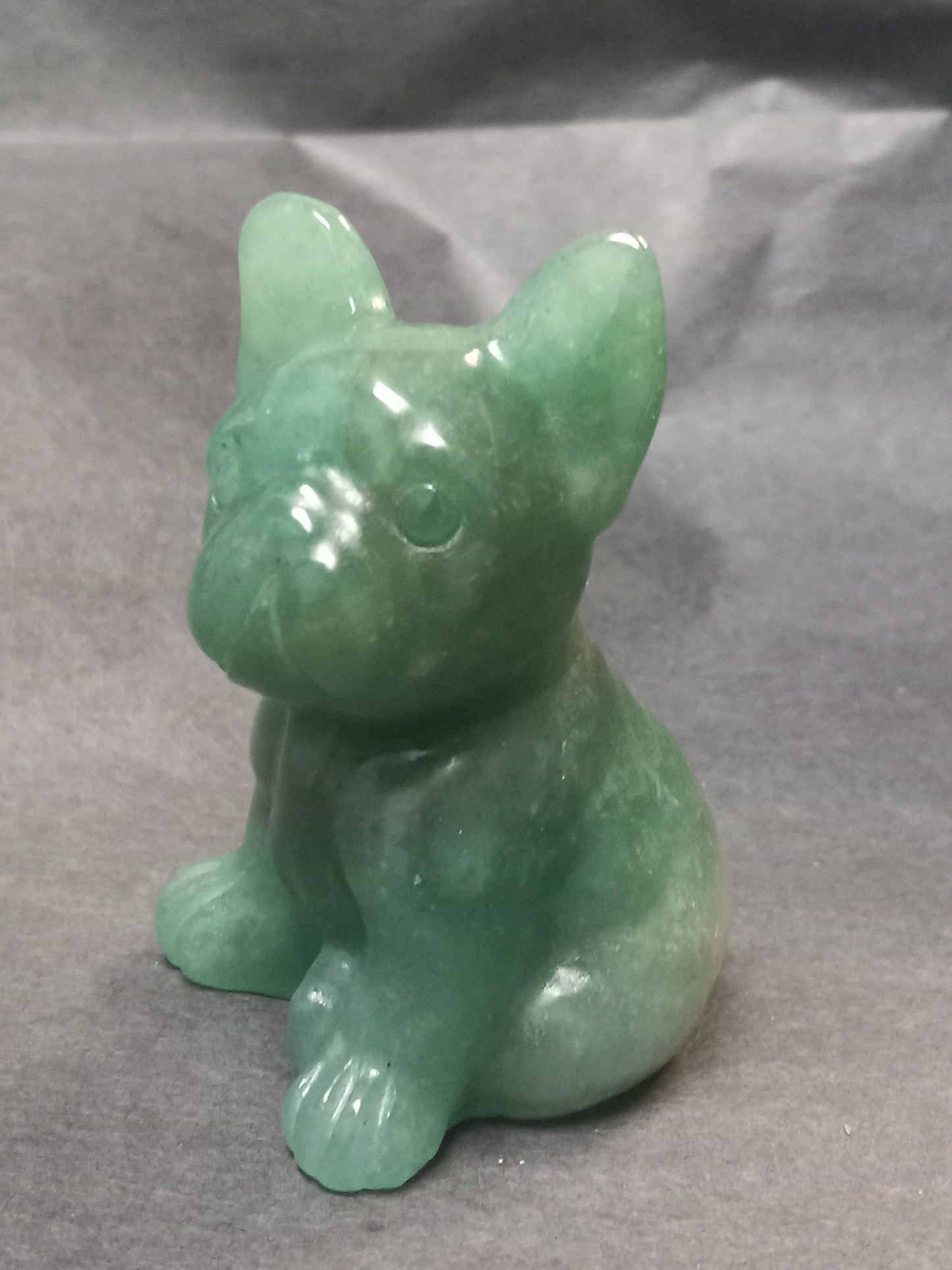 Green Aventurine Dog Carving