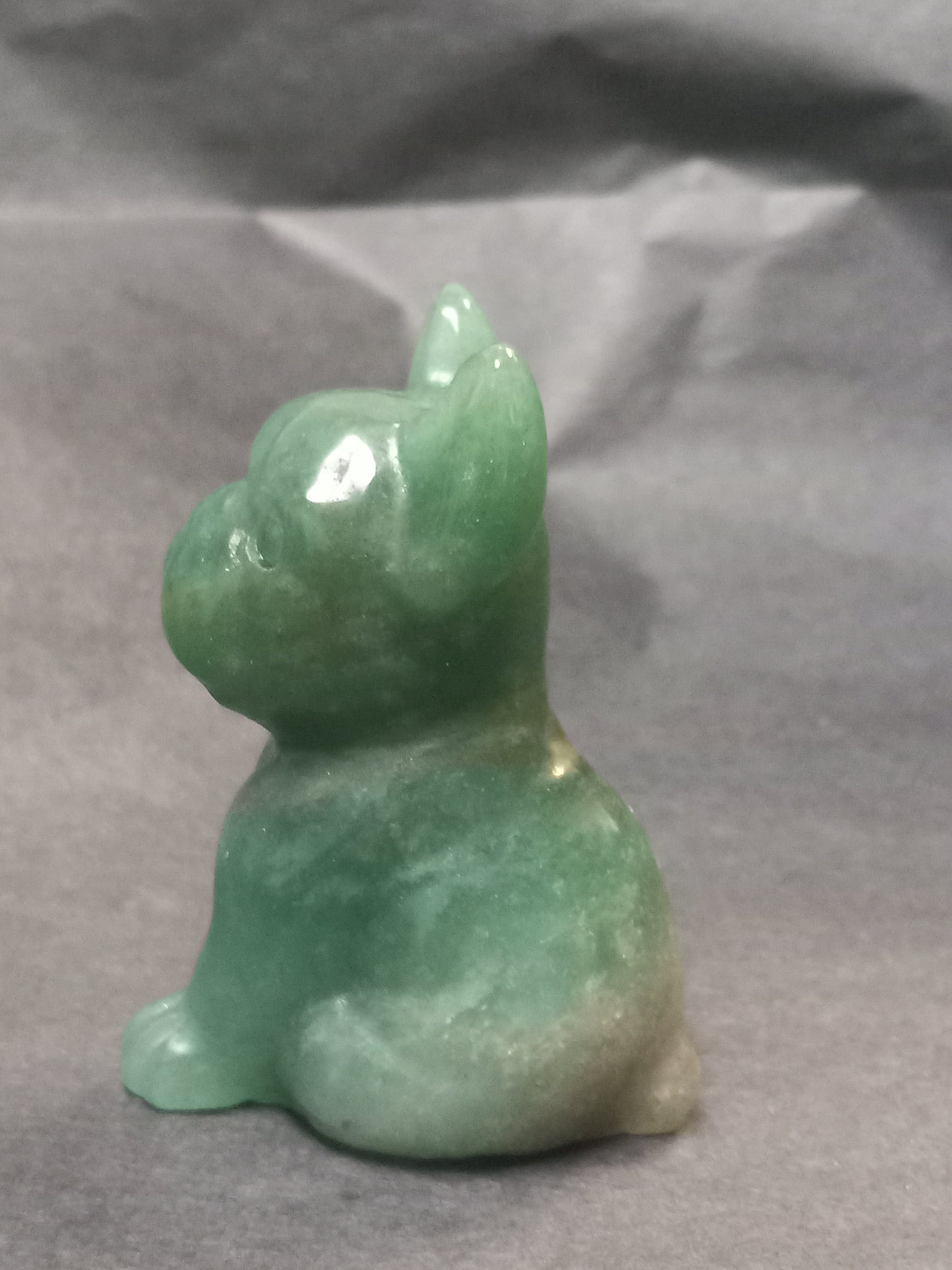 Green Aventurine Dog Carving