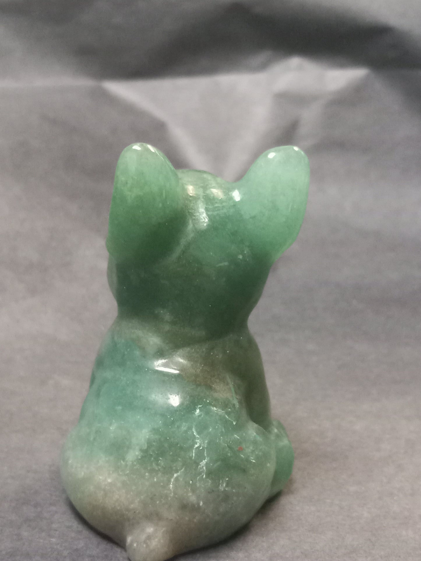 Green Aventurine Dog Carving