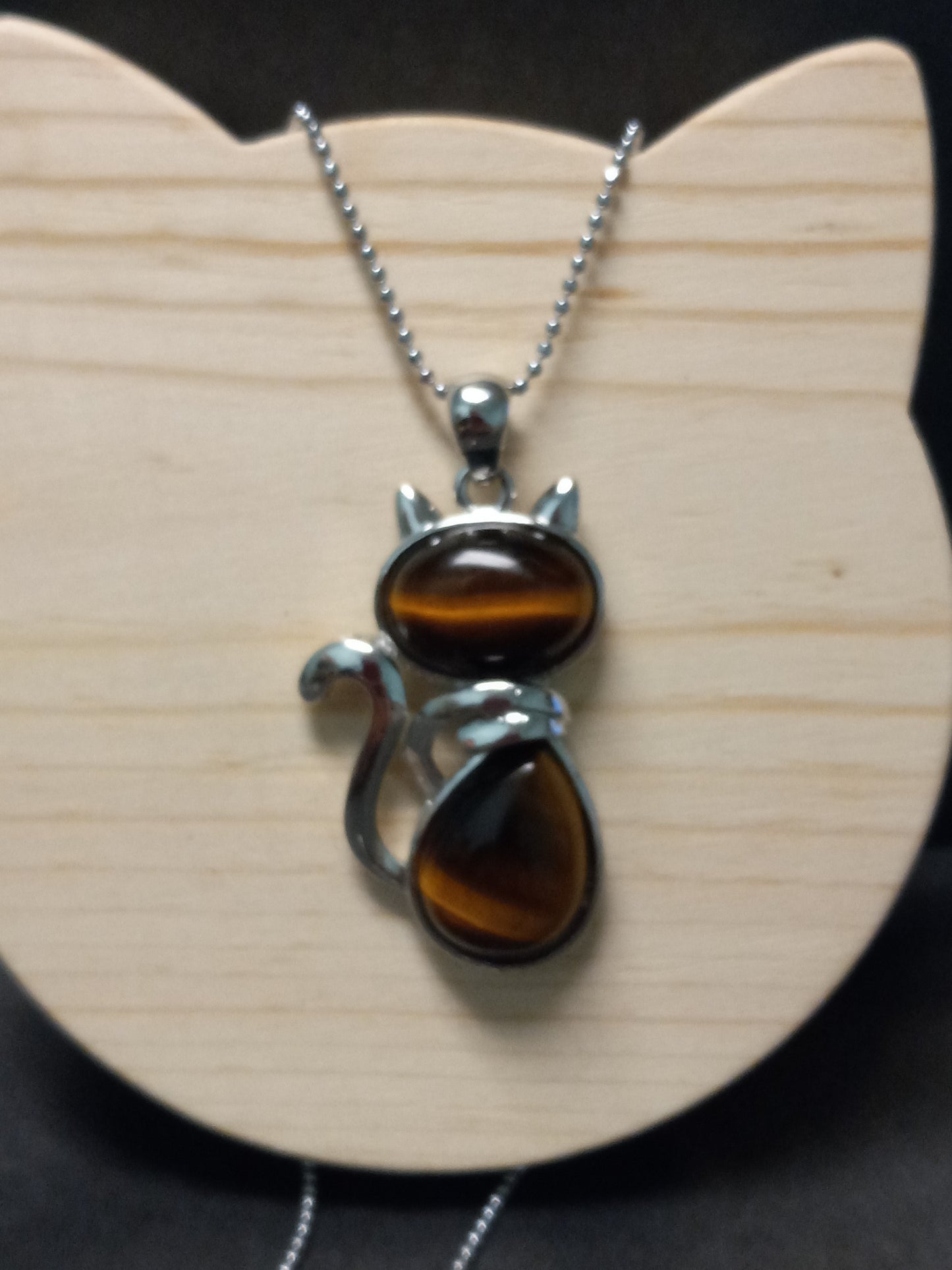 Tiger Eye Cat Necklace