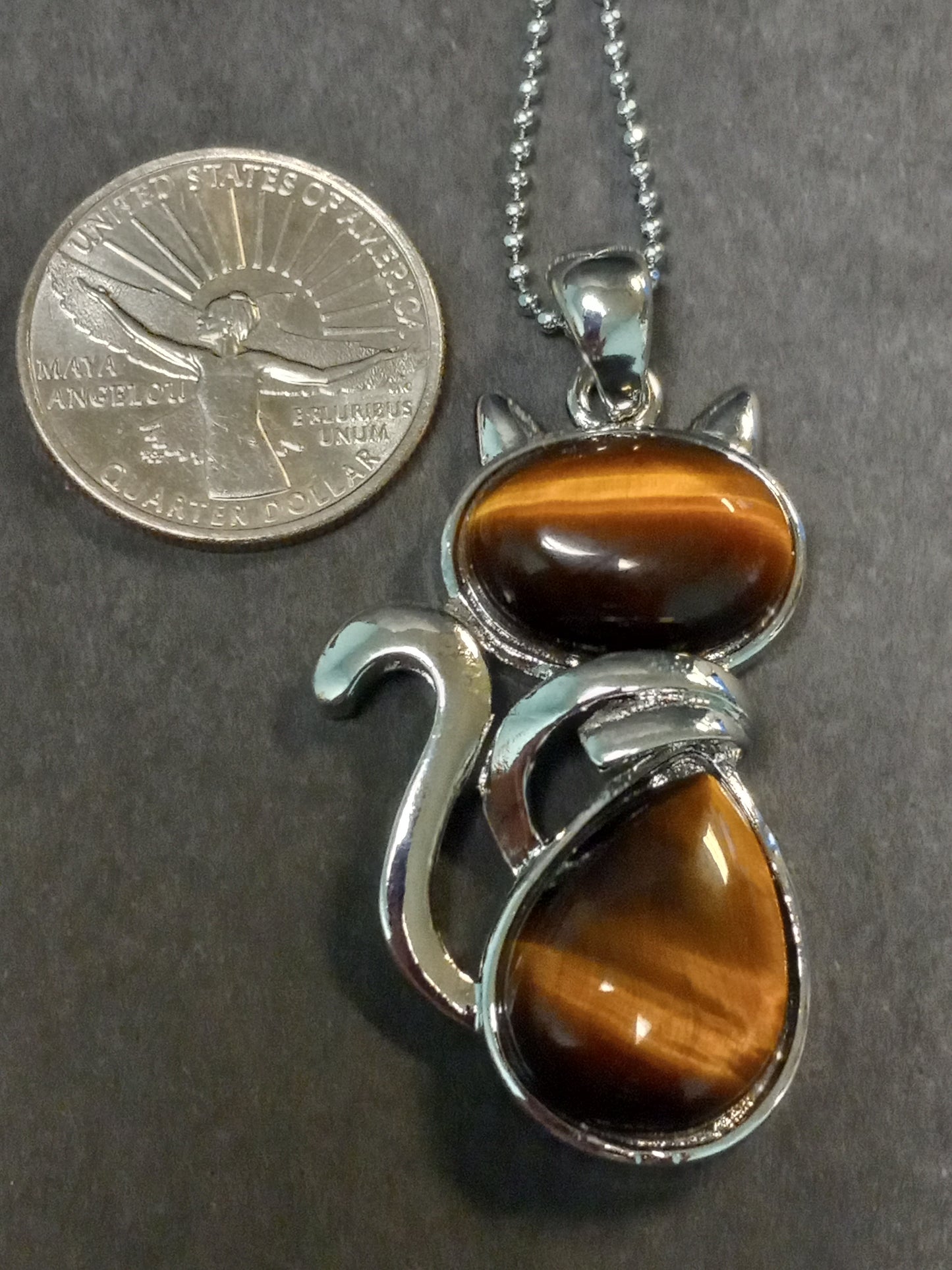 Tiger Eye Cat Necklace