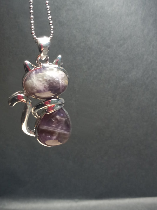 Amethyst Cat Necklace