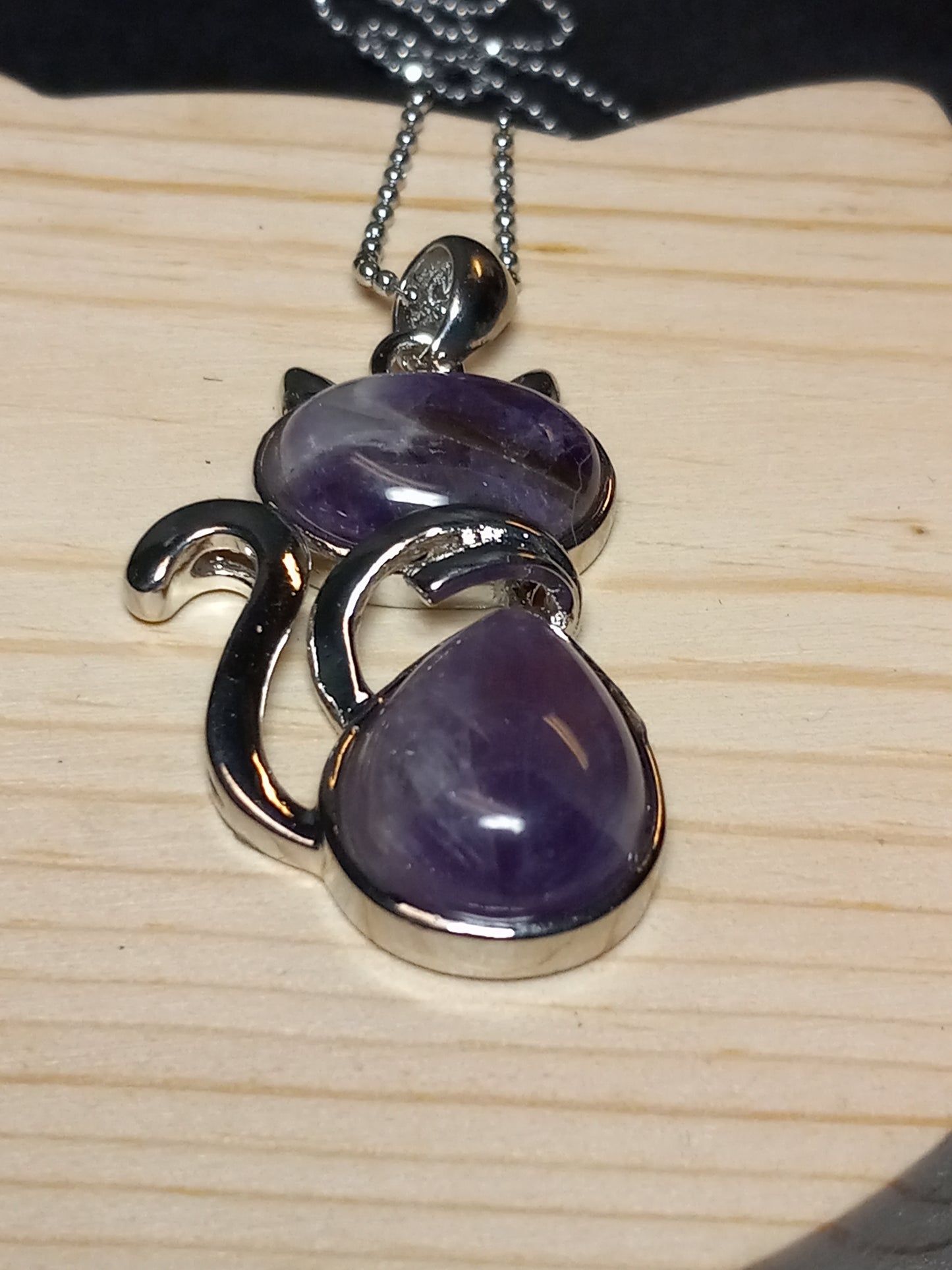 Amethyst Kitty Necklace