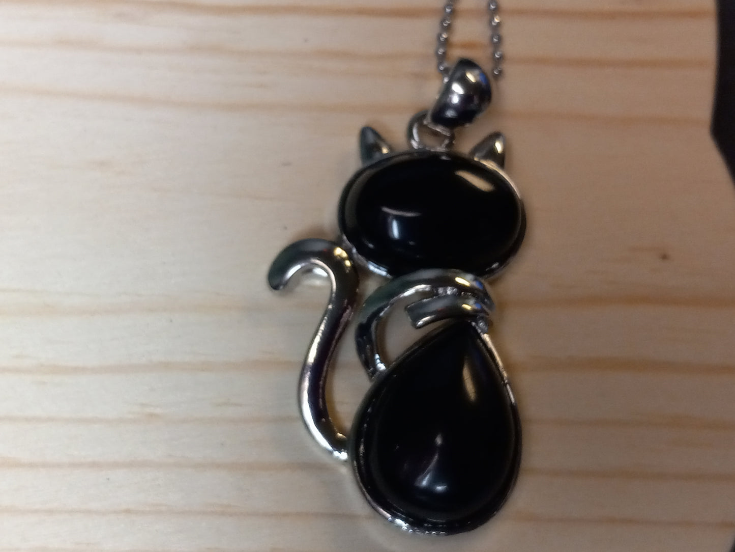 Obsidian Kitty Necklace