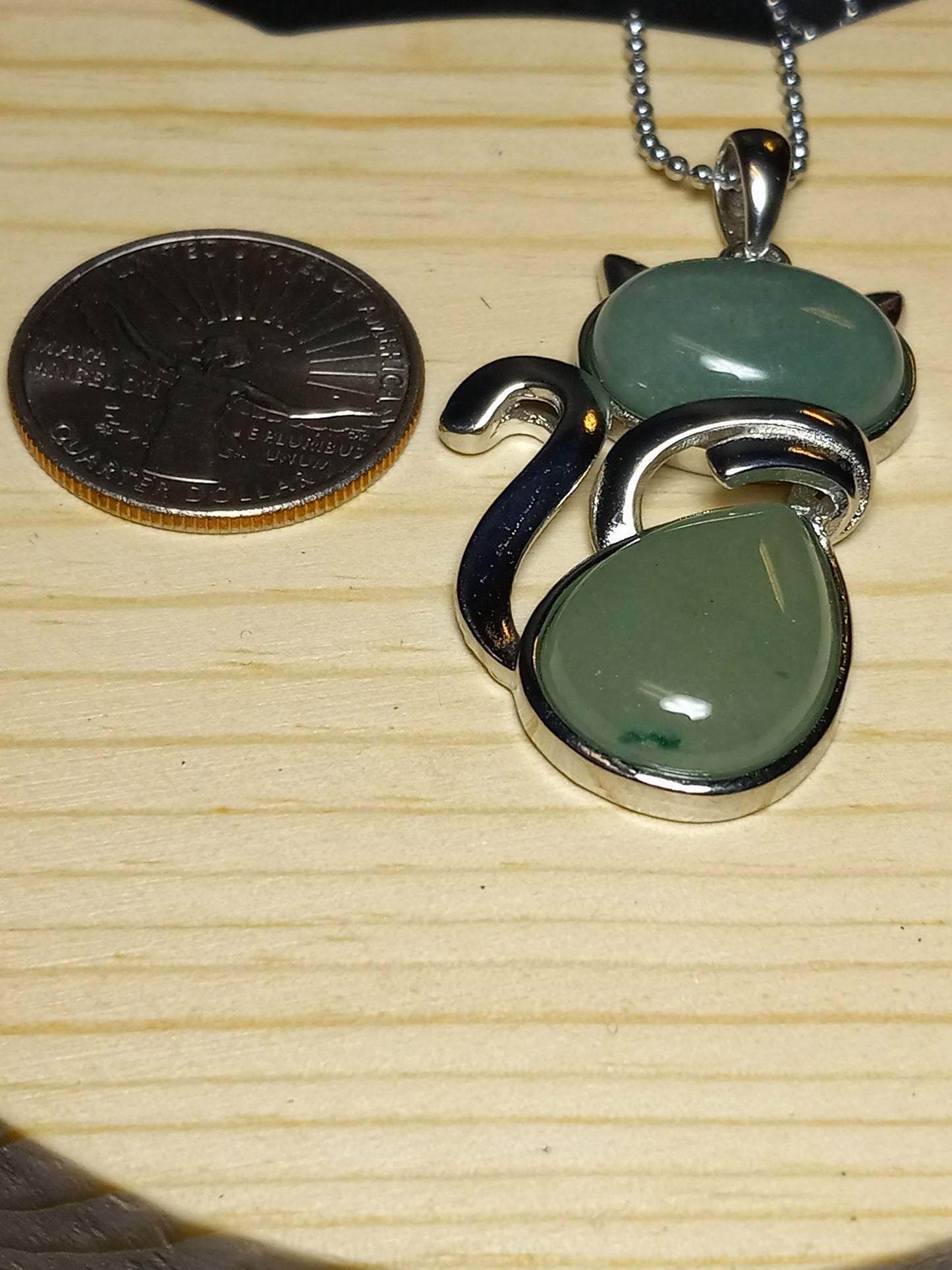 Green Aventurine Kitty Necklace