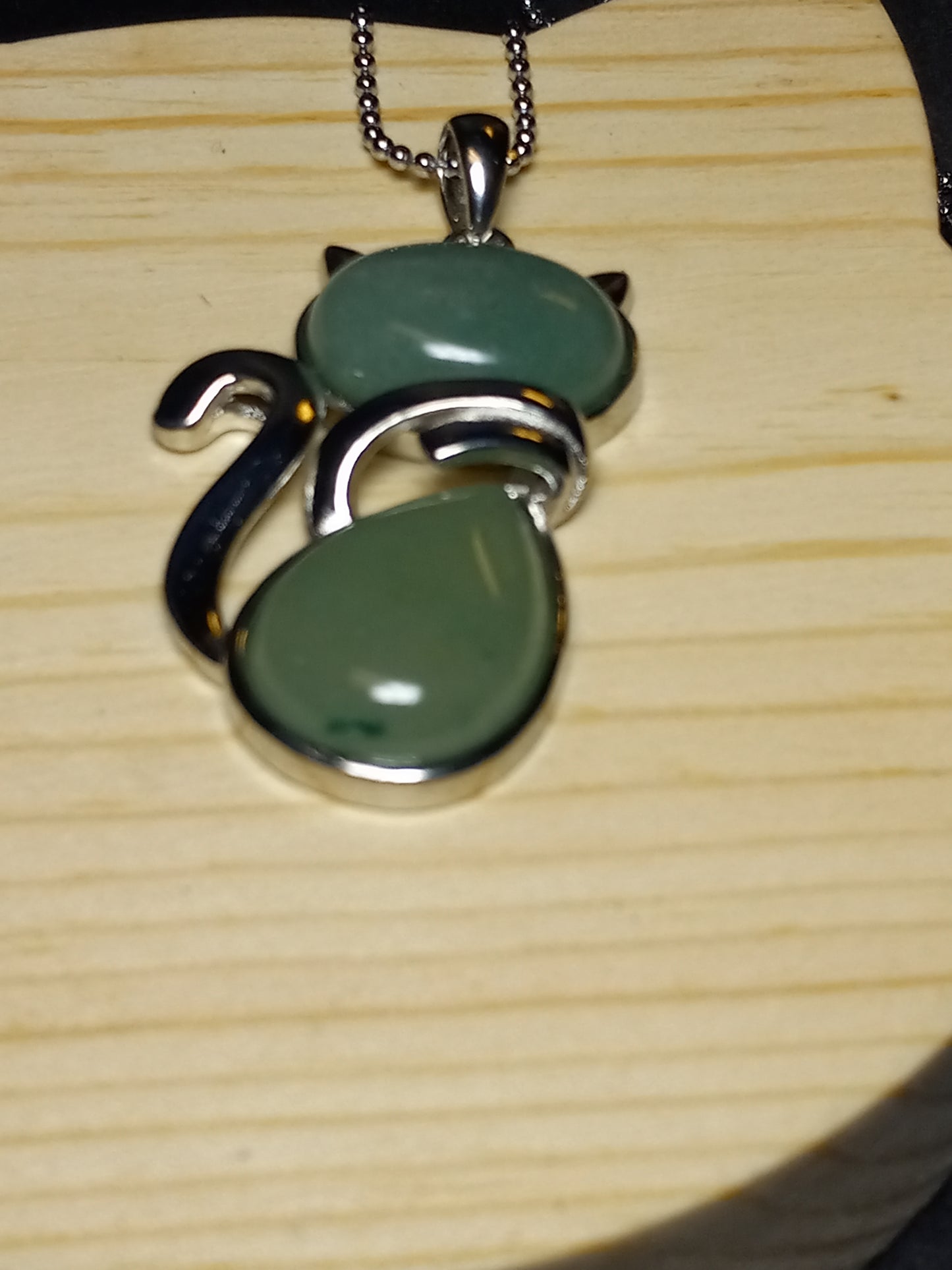 Green Aventurine Kitty Necklace