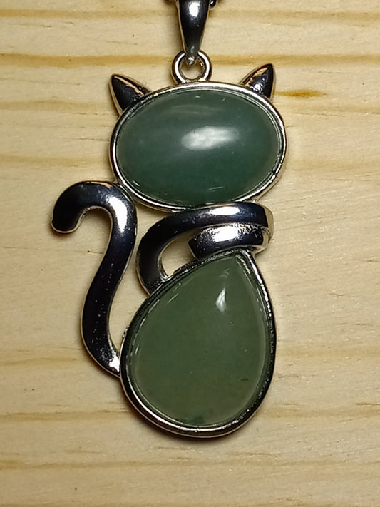 Green Aventurine Kitty Necklace