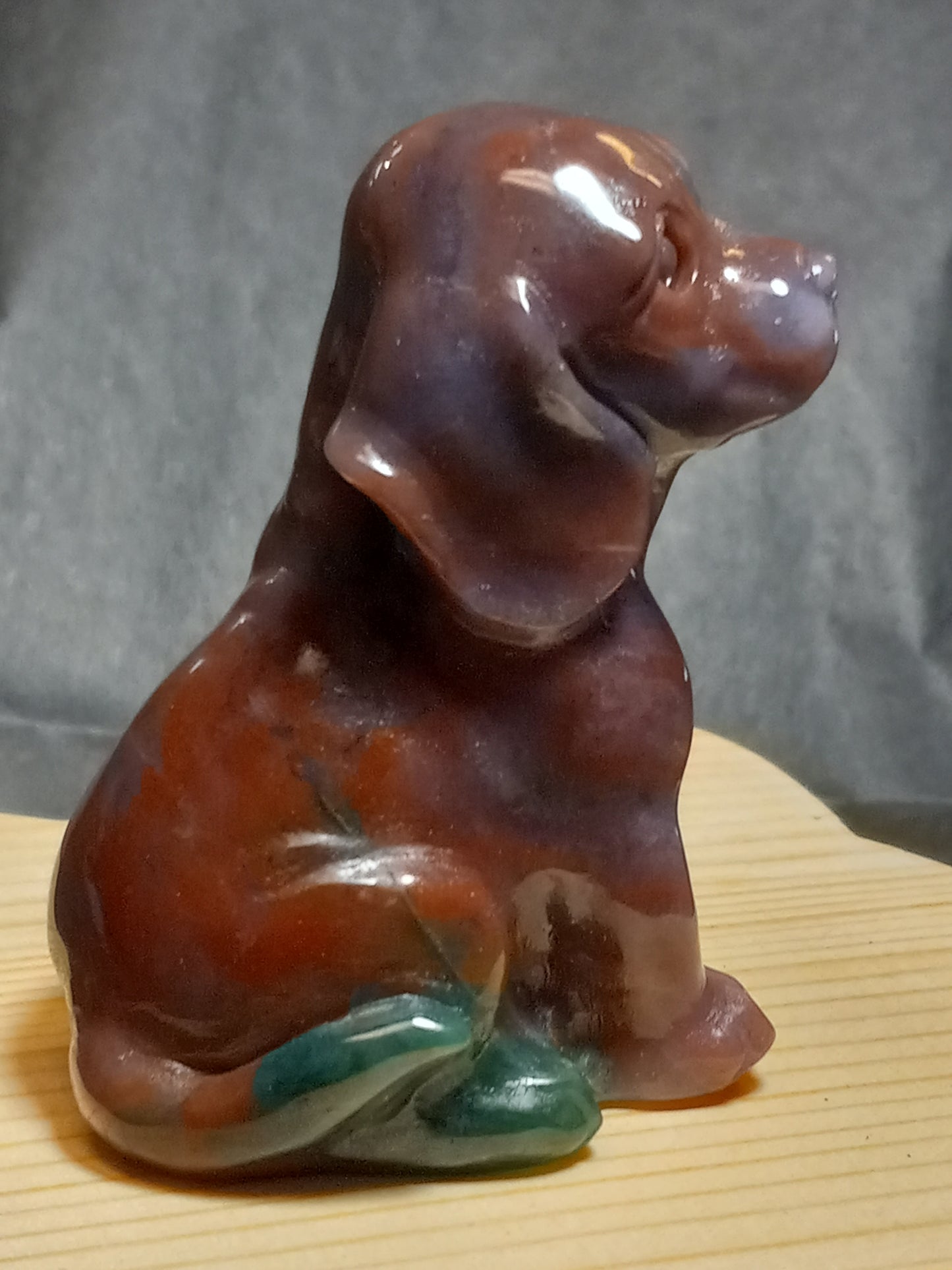 Ocean Jasper Puppy Carving